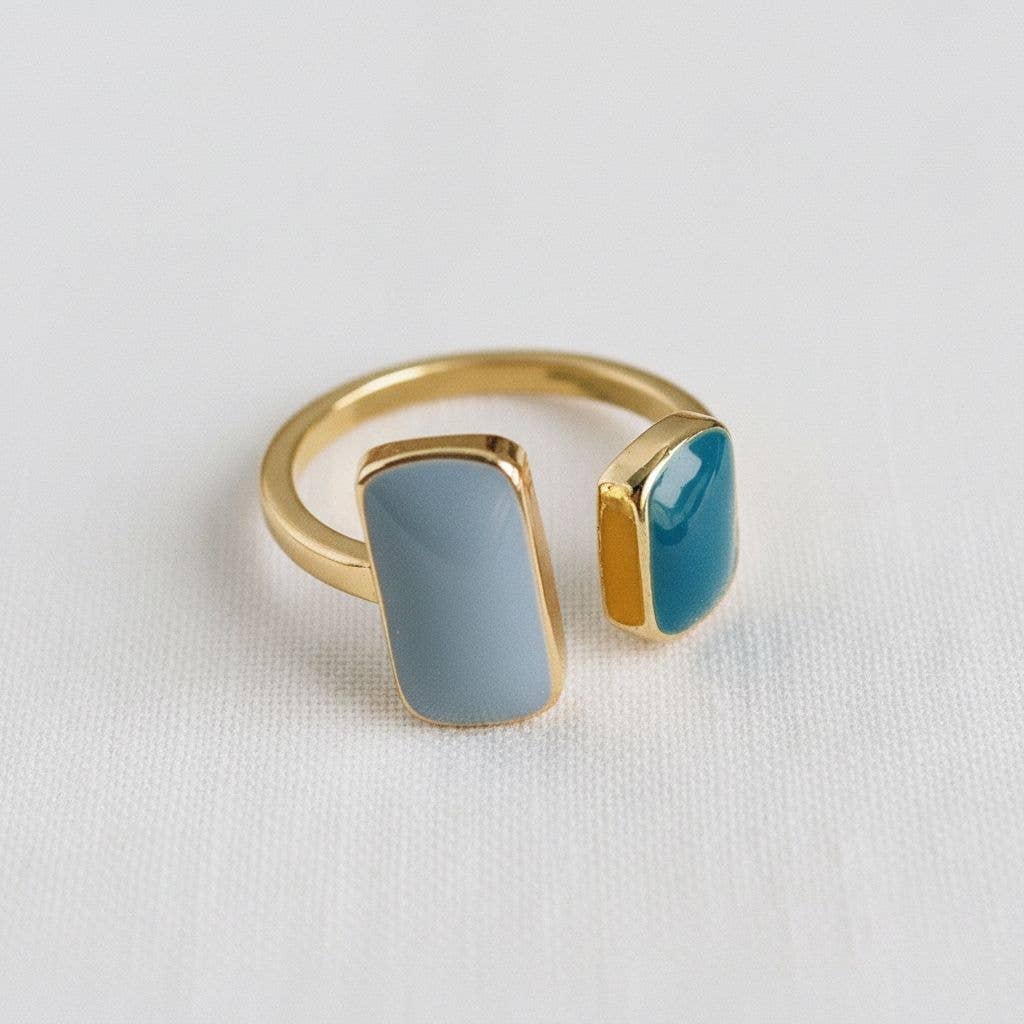 Geometric Blues Ring