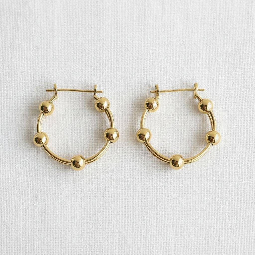 Double Beaded Hoop Earrings
