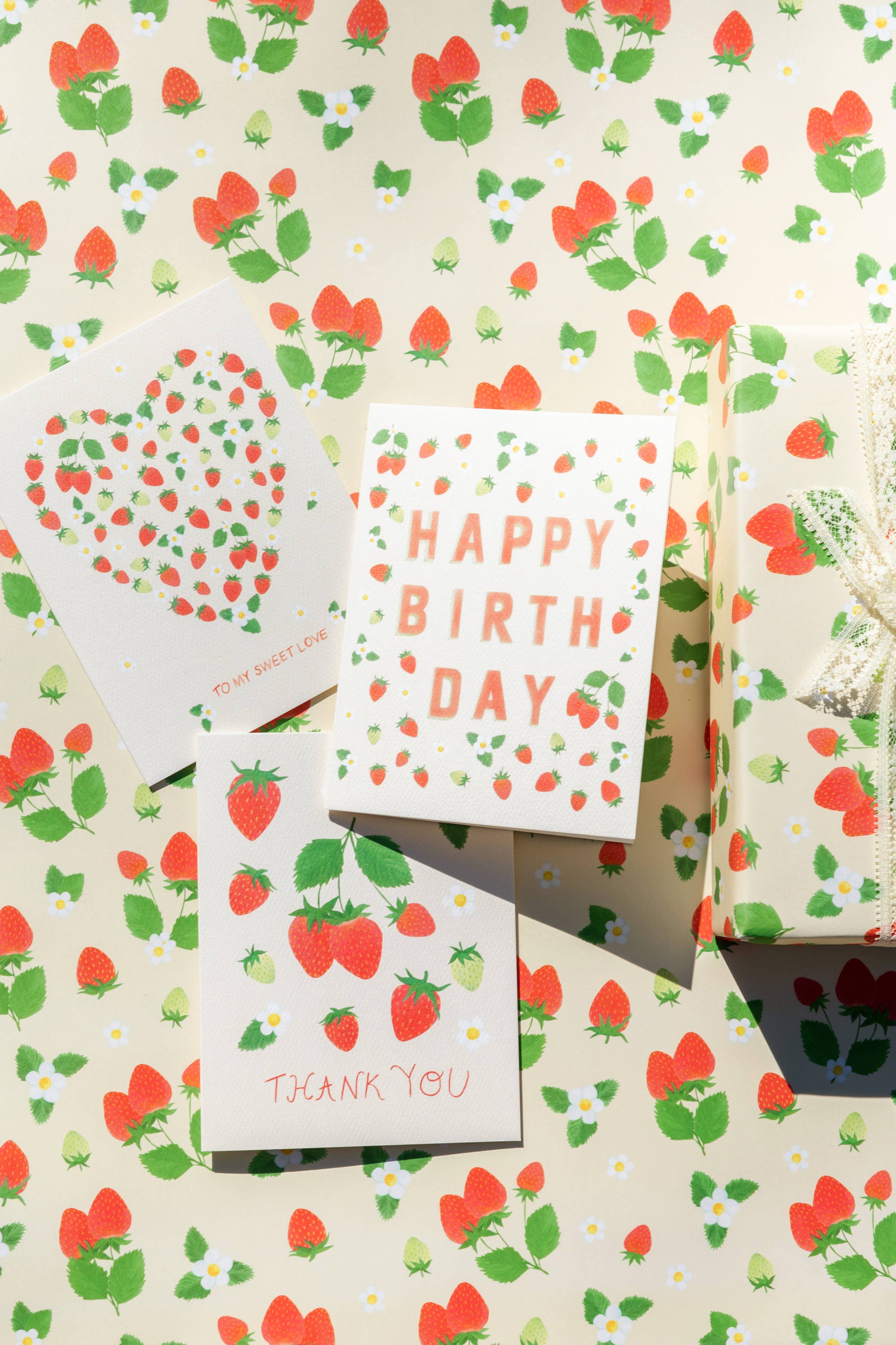 Strawberries Birthday Card - Proper