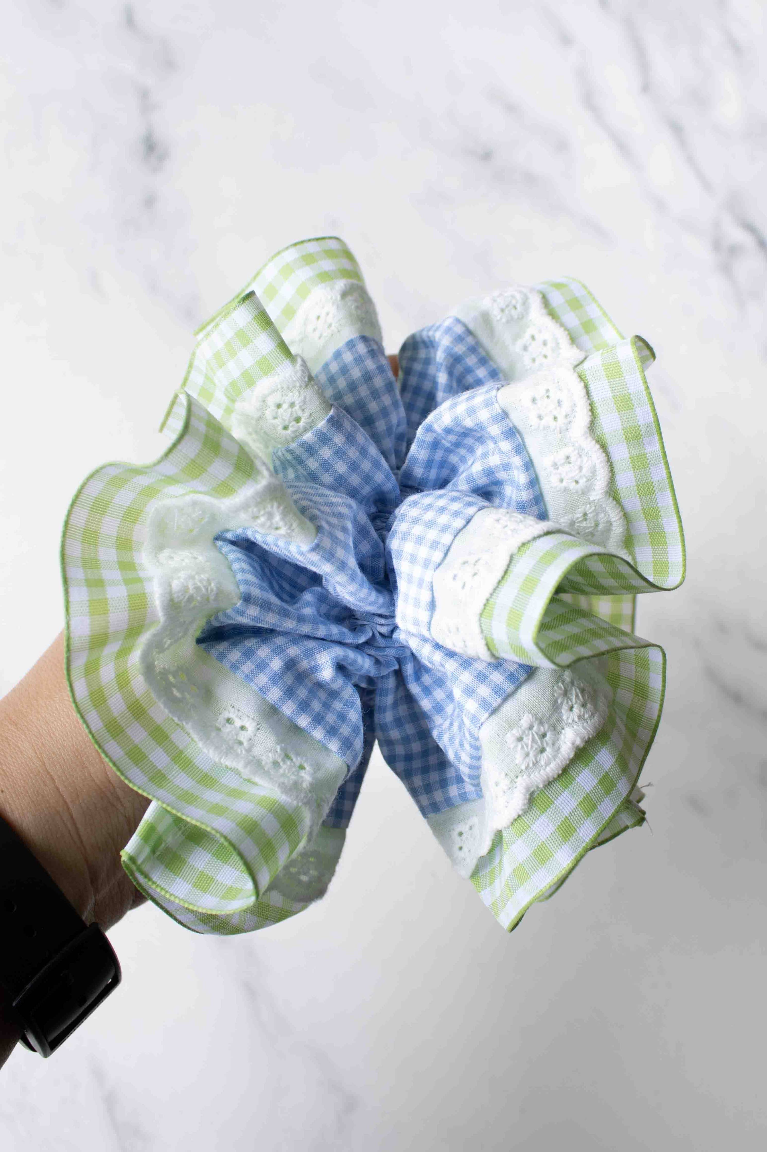 Checkered Mix Hair Scrunchie - Proper