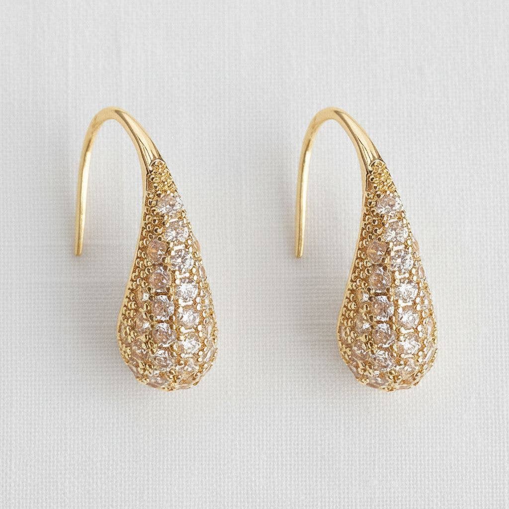 French CZ Drop Earrings