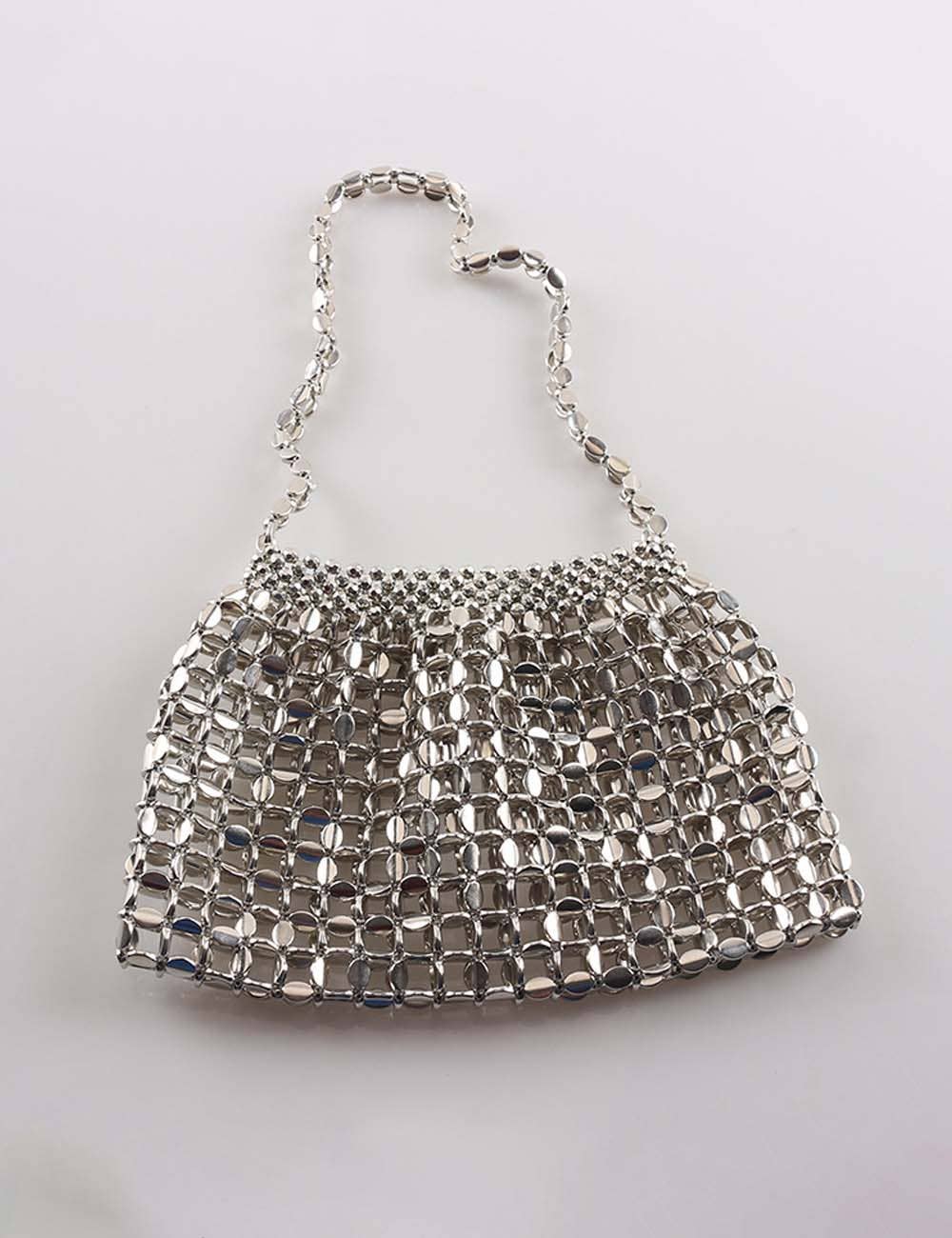 Simple Hollow Out Handmade Beaded Handbag 8AC6BBG53 - Proper