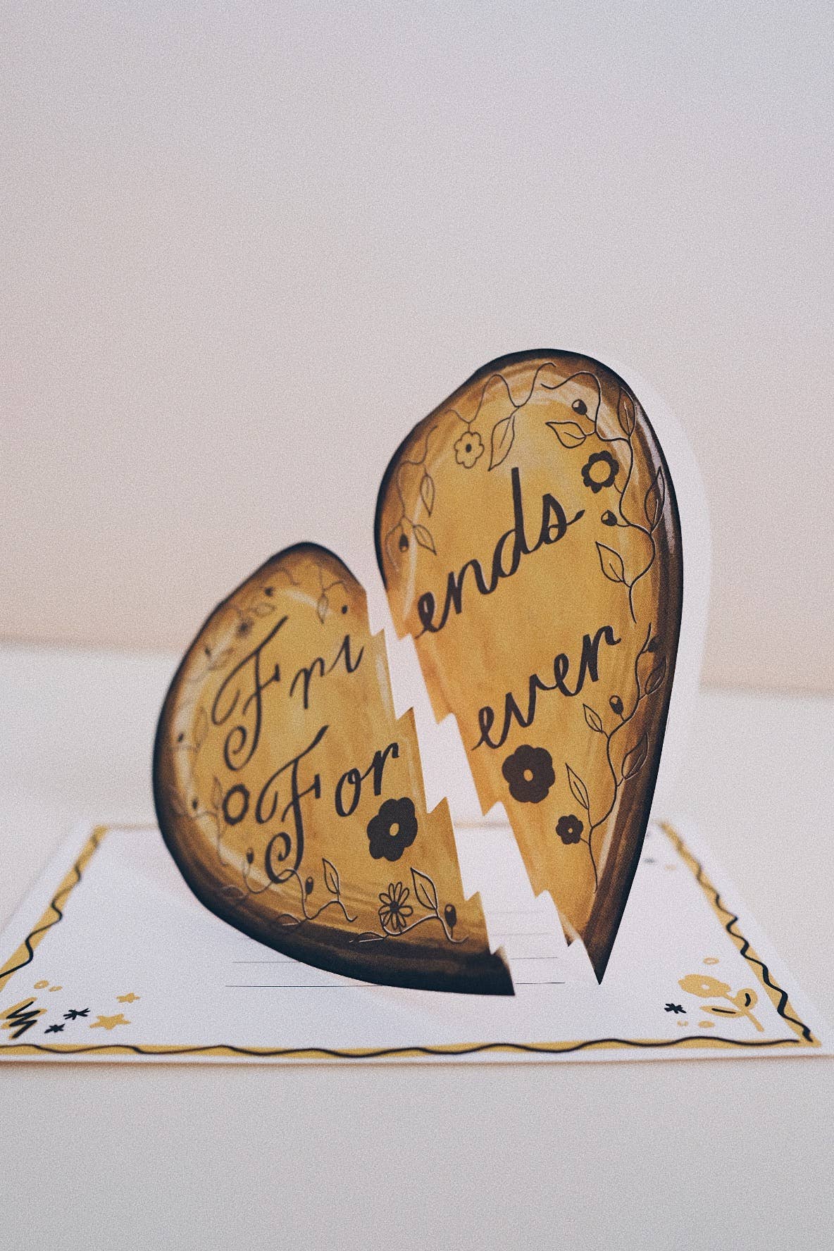 Friends Forever Heart Die Cut Card - Proper