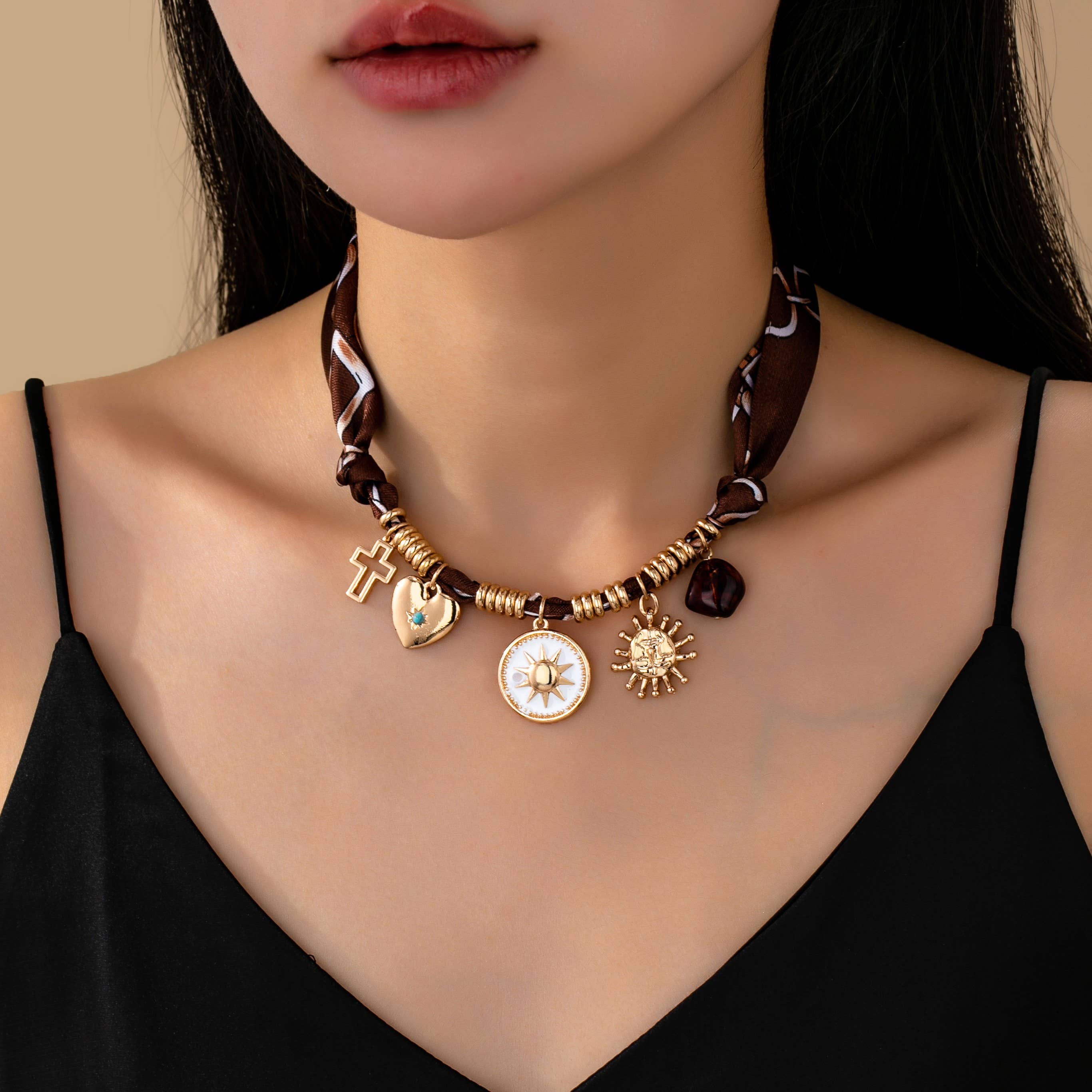 CHARM NECKLACE-SUN HEART CROSS TORT | 80N92528 - Proper