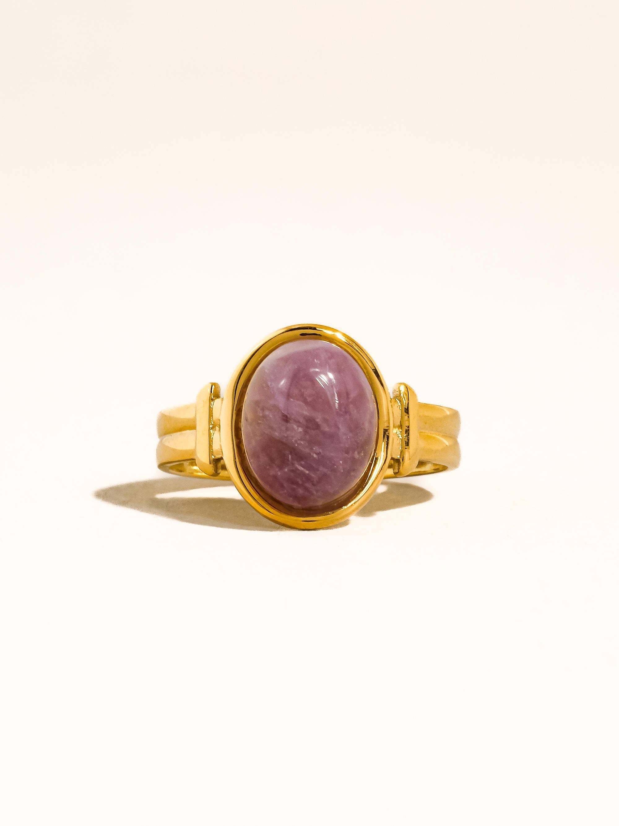 Jett 18K Gold Non-Tarnish Pink Stone Adjustable Ring - Proper