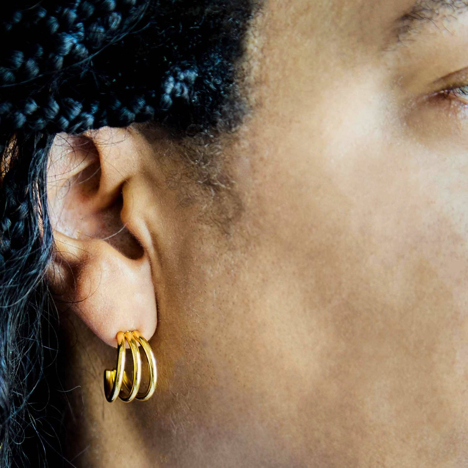 Triple Arc Gold Hoop Earrings - Proper
