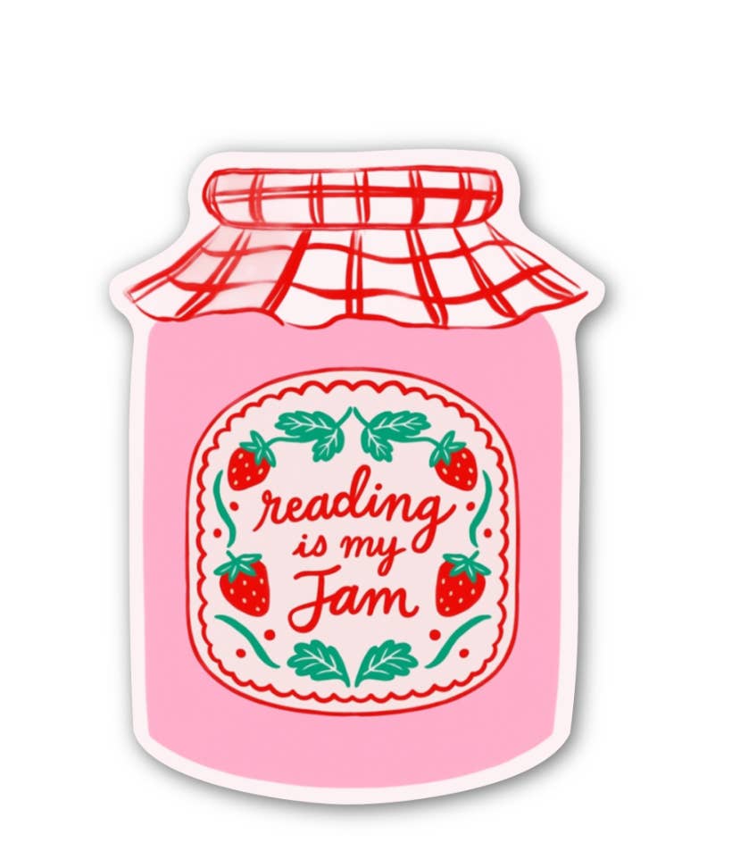 Reading Is My Jam Sticker – Cute Strawberry Jam Jar - Proper
