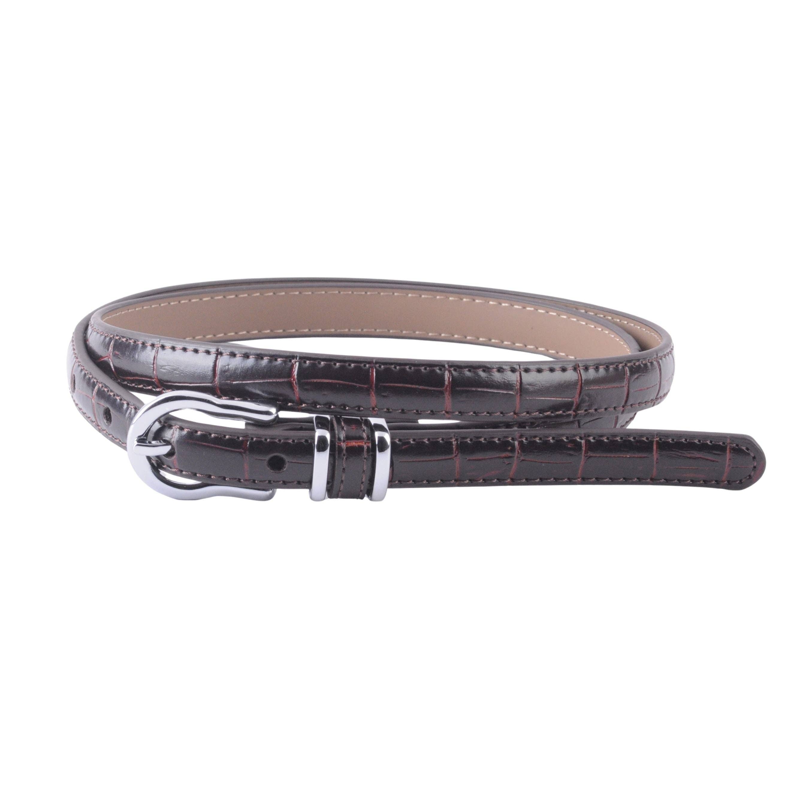 Skinny Croco Belt with Equestrian Buckle - Proper