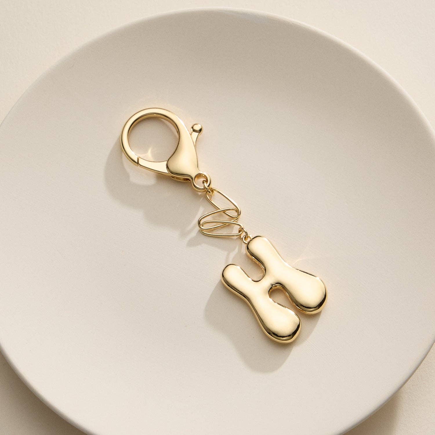 Bubble Letter Initial Keychain - Proper