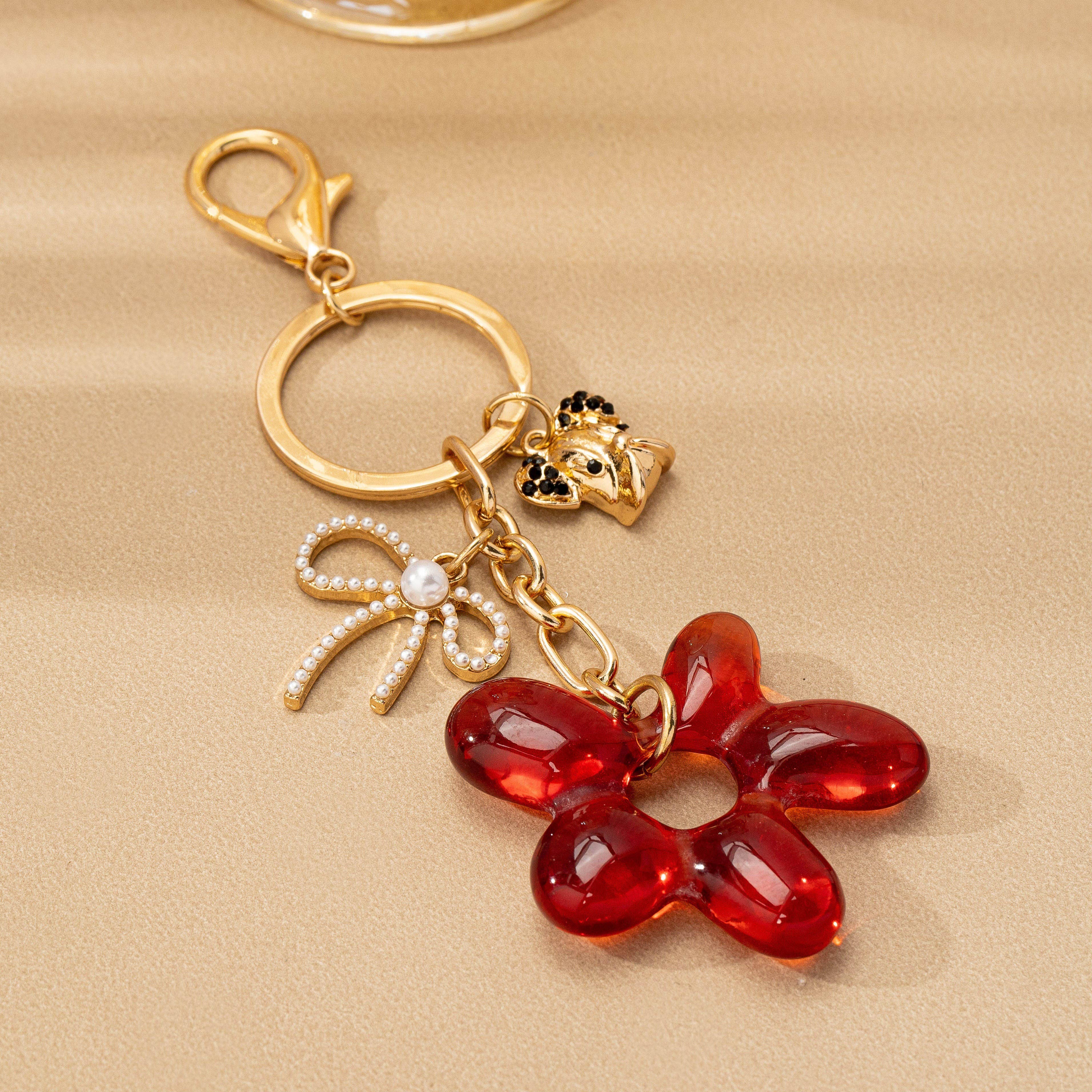 Flower Dog Bag Charm