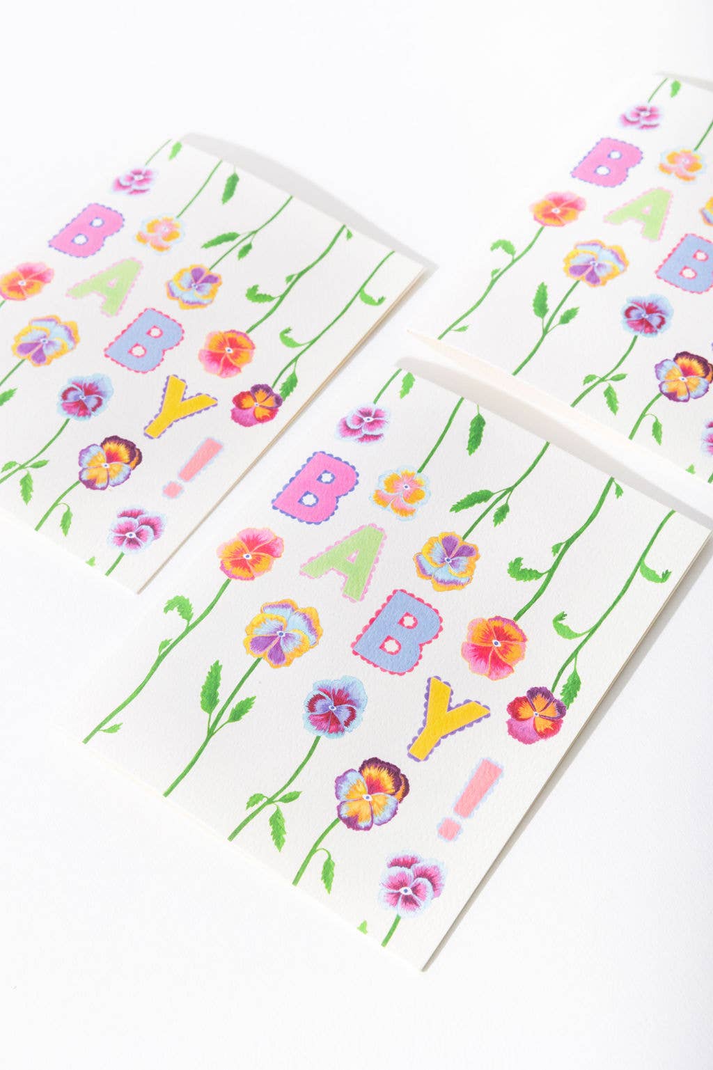 Pansies Baby Card - Proper