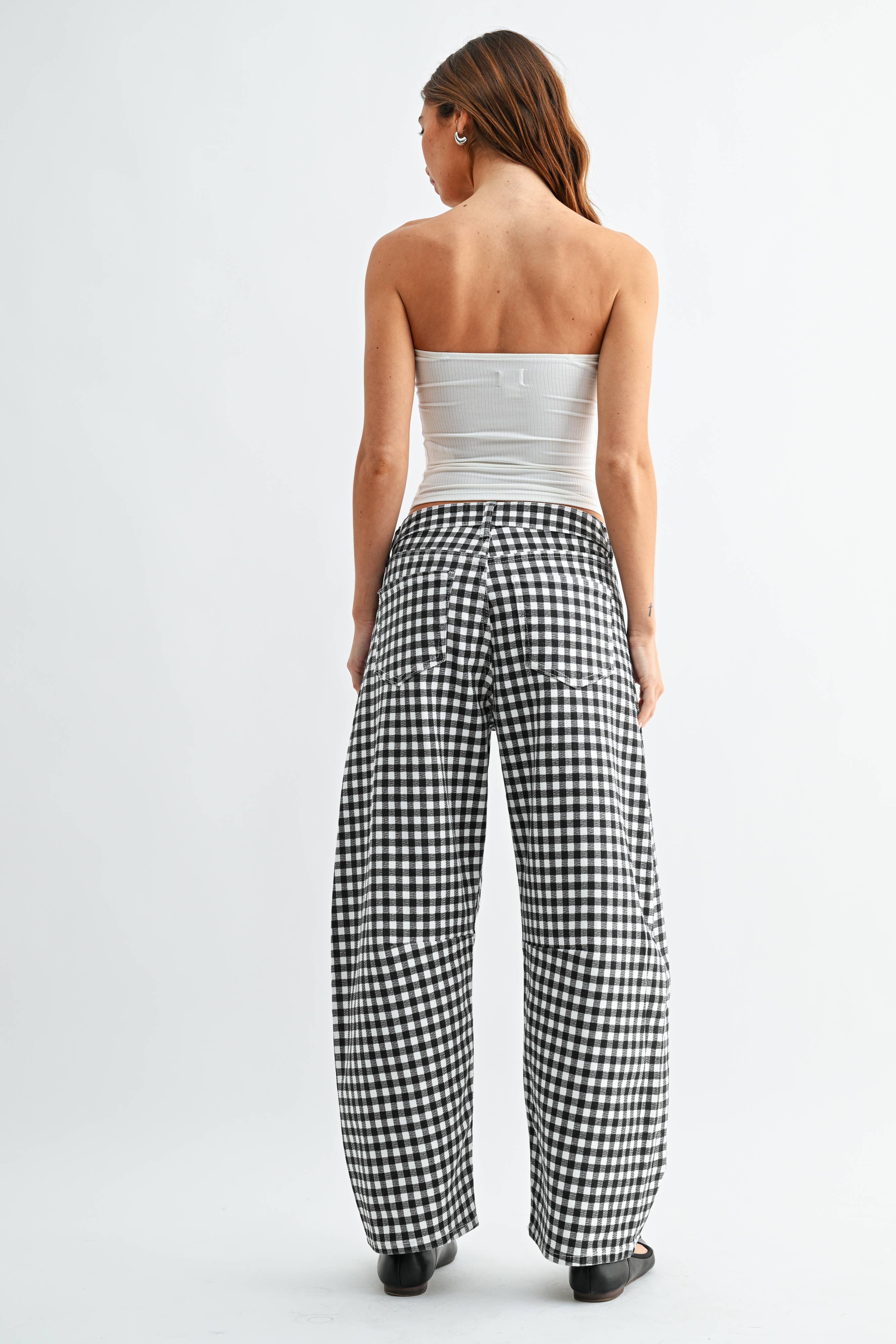 Gingham Barrel Jeans - Proper