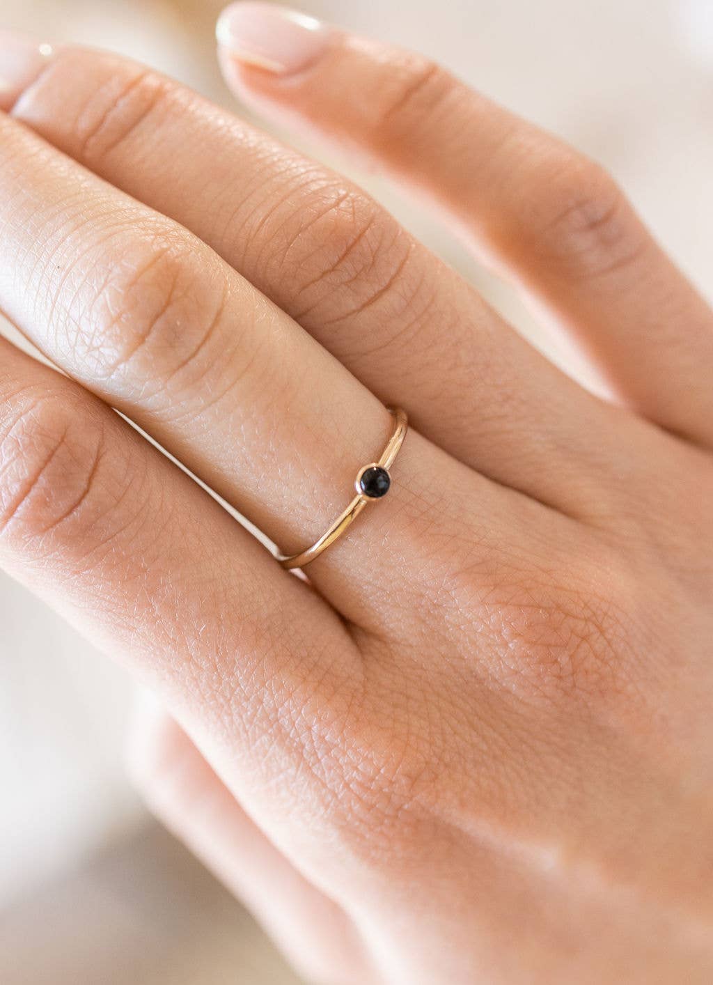 Mini Black Onyx Stacking Ring - Proper