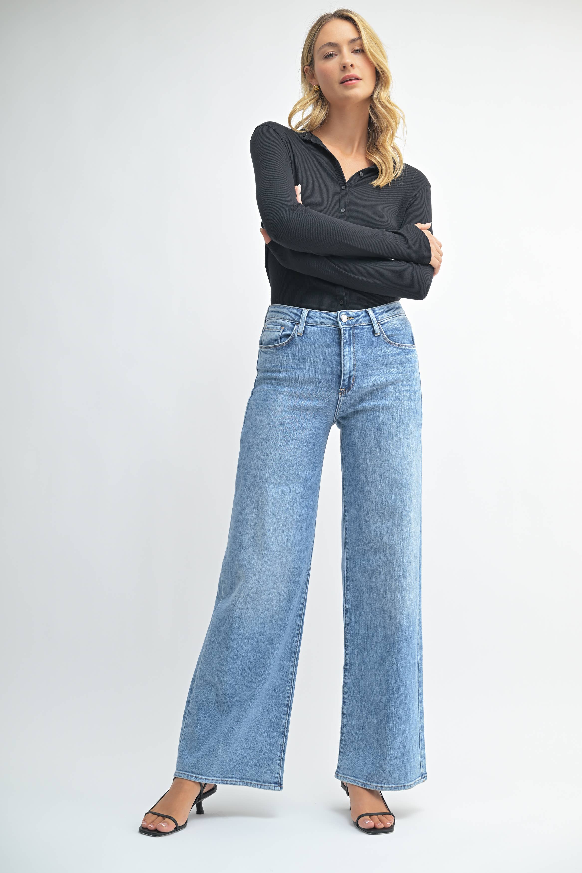 Stretchy Wide Leg Jeans - Proper