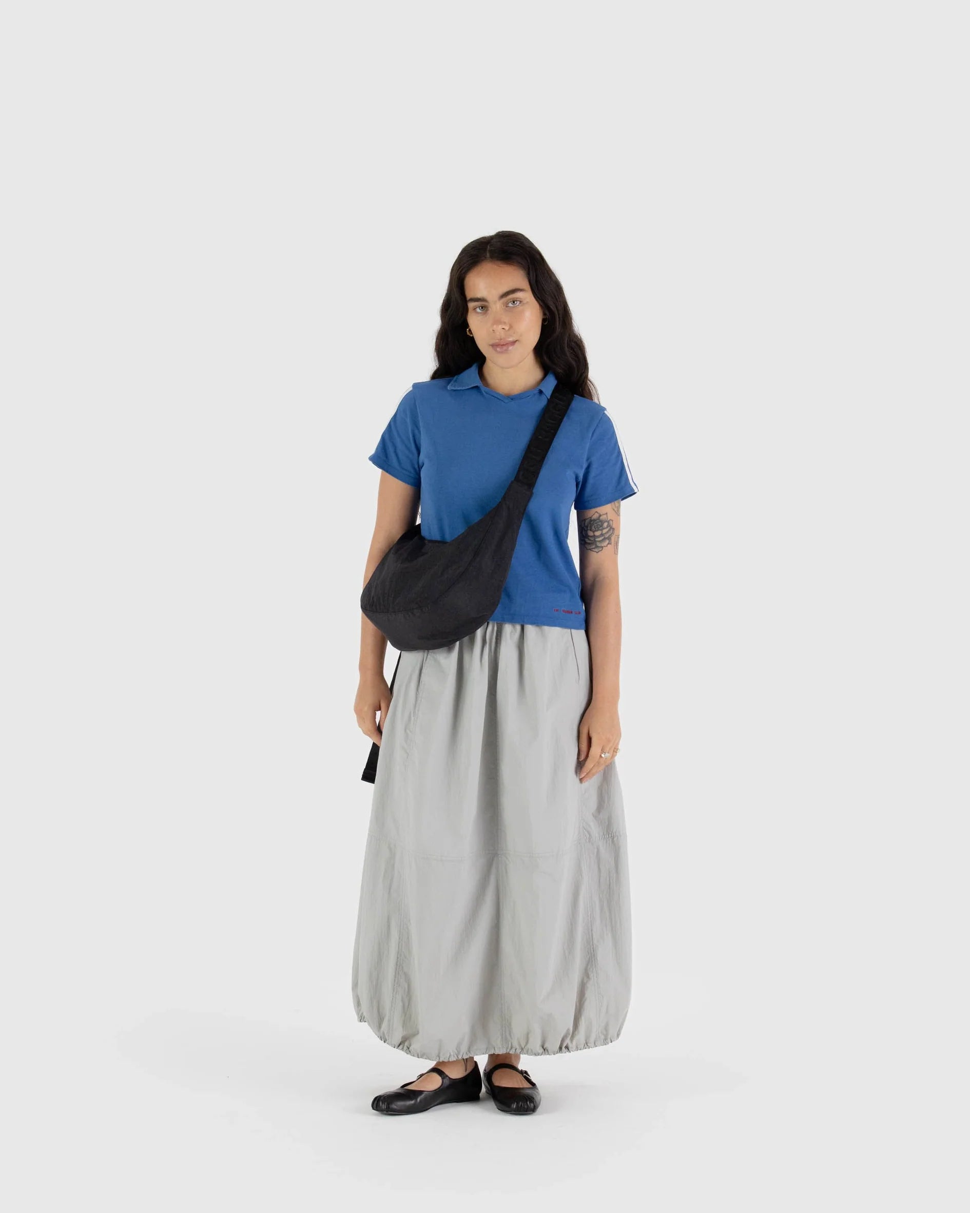 Baggu Medium Nylon Crescent Bag - Black - Proper