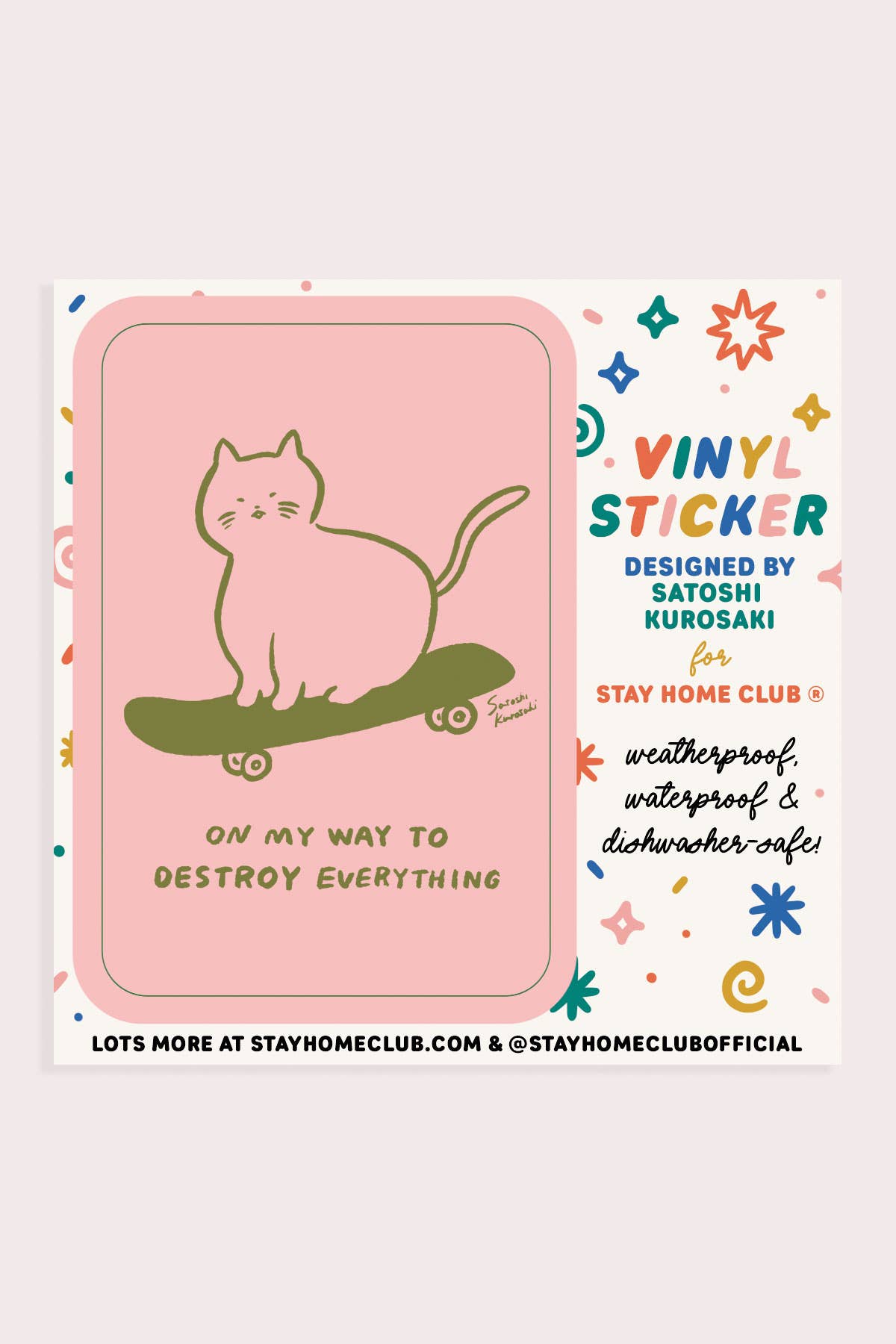 Sk8 Cat Vinyl Sticker - Proper
