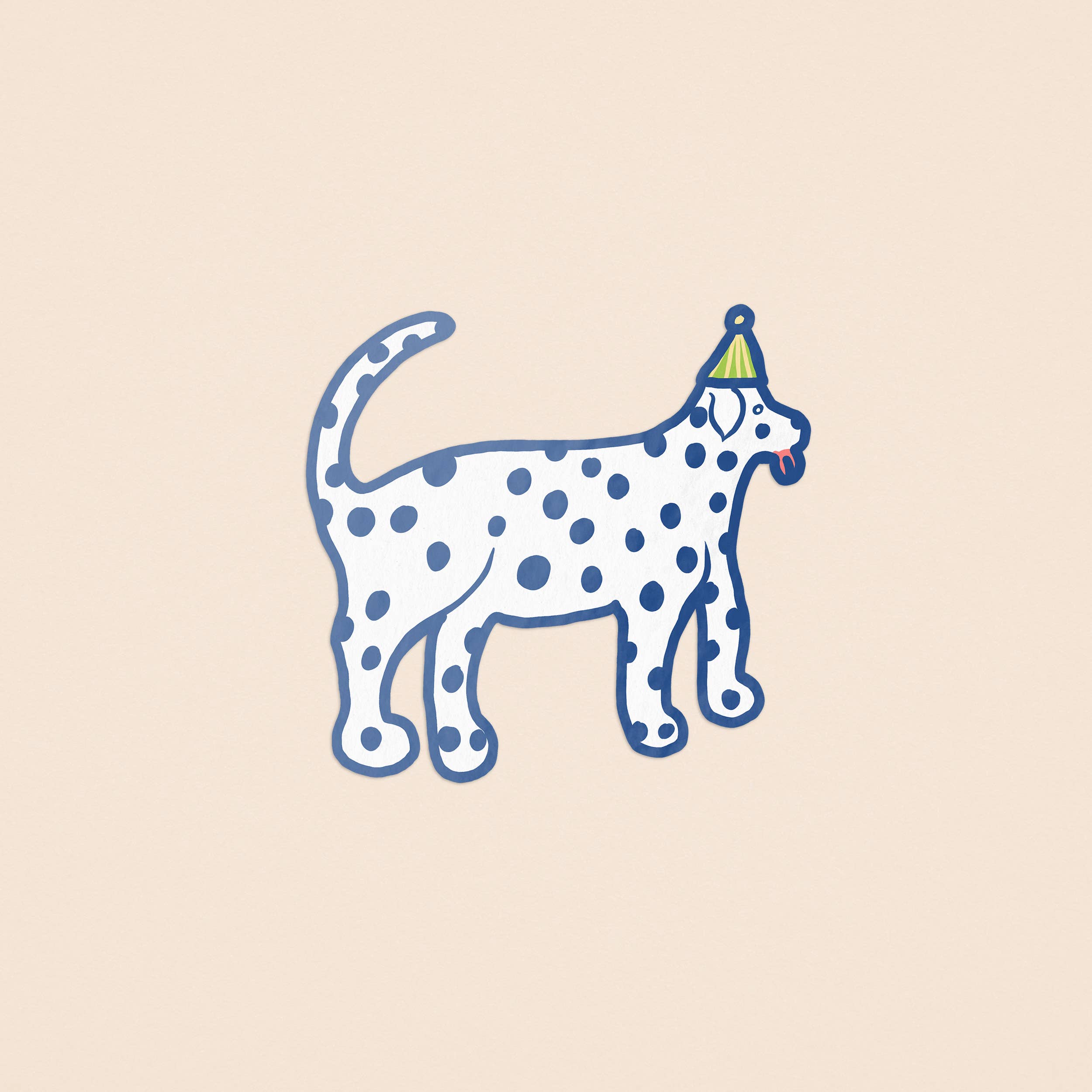 Party Hat Dalmatian Dog Sticker - Proper