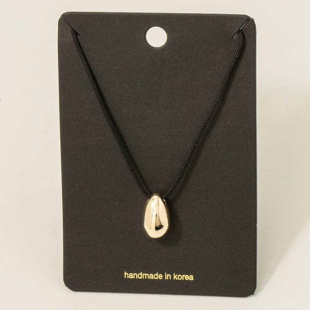 Teardrop Pendant Cord Necklace - Proper