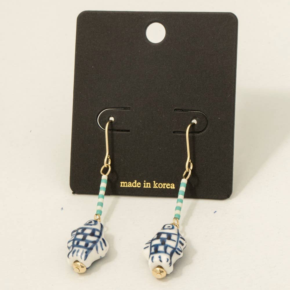 Ceramic Fish Drop Earrings - Proper