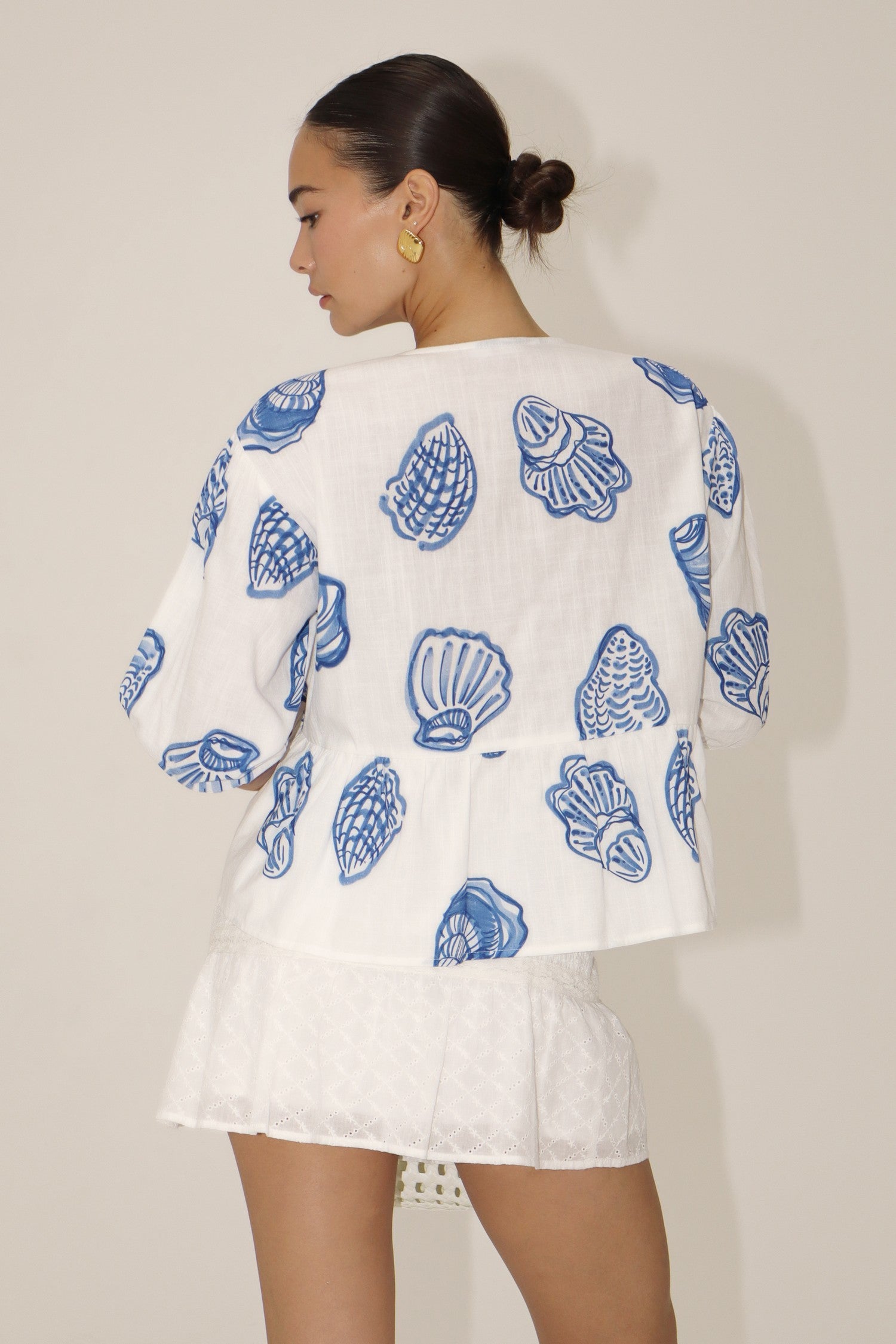 Blue Shell Tie Top - Proper