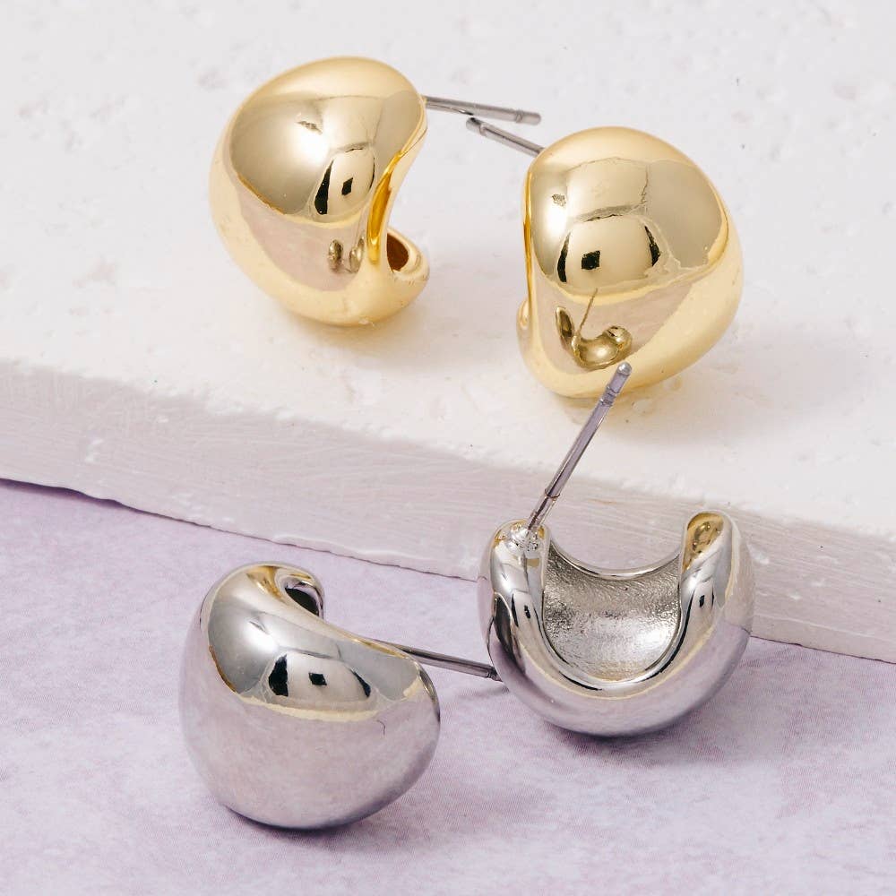 Gold Dipped Spherical Hoop Earrings - Proper