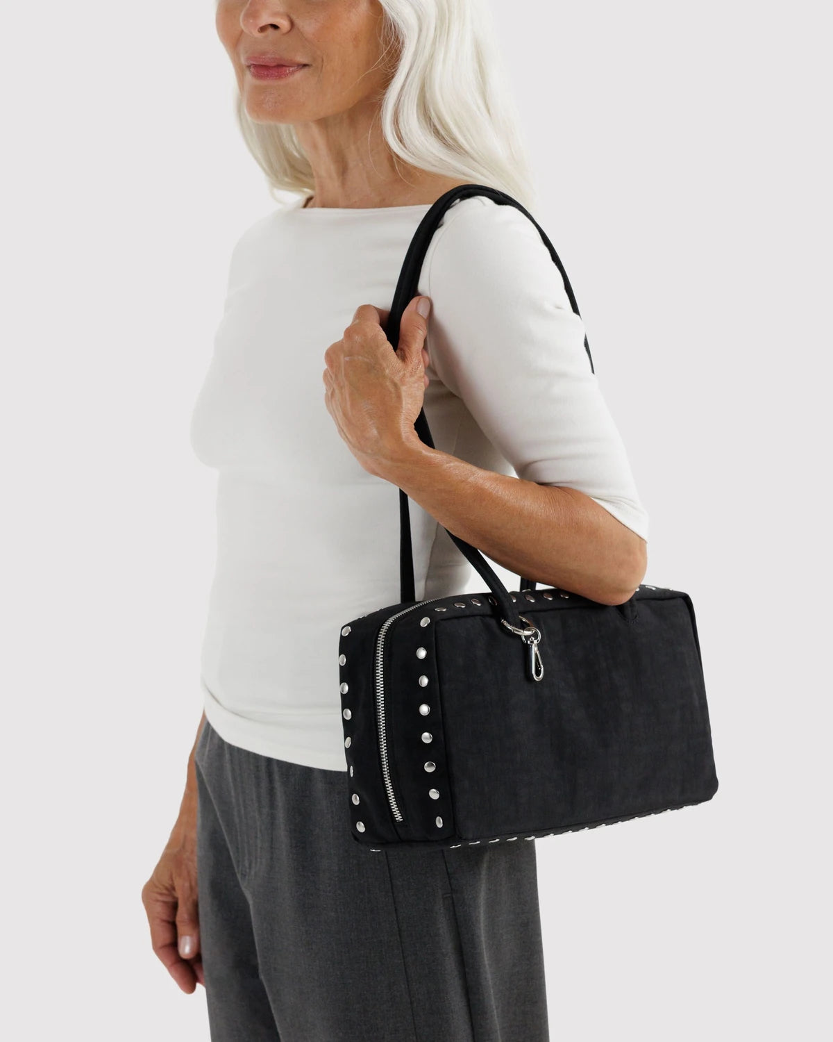 Baggu Nylon Bowler Bag - Studs