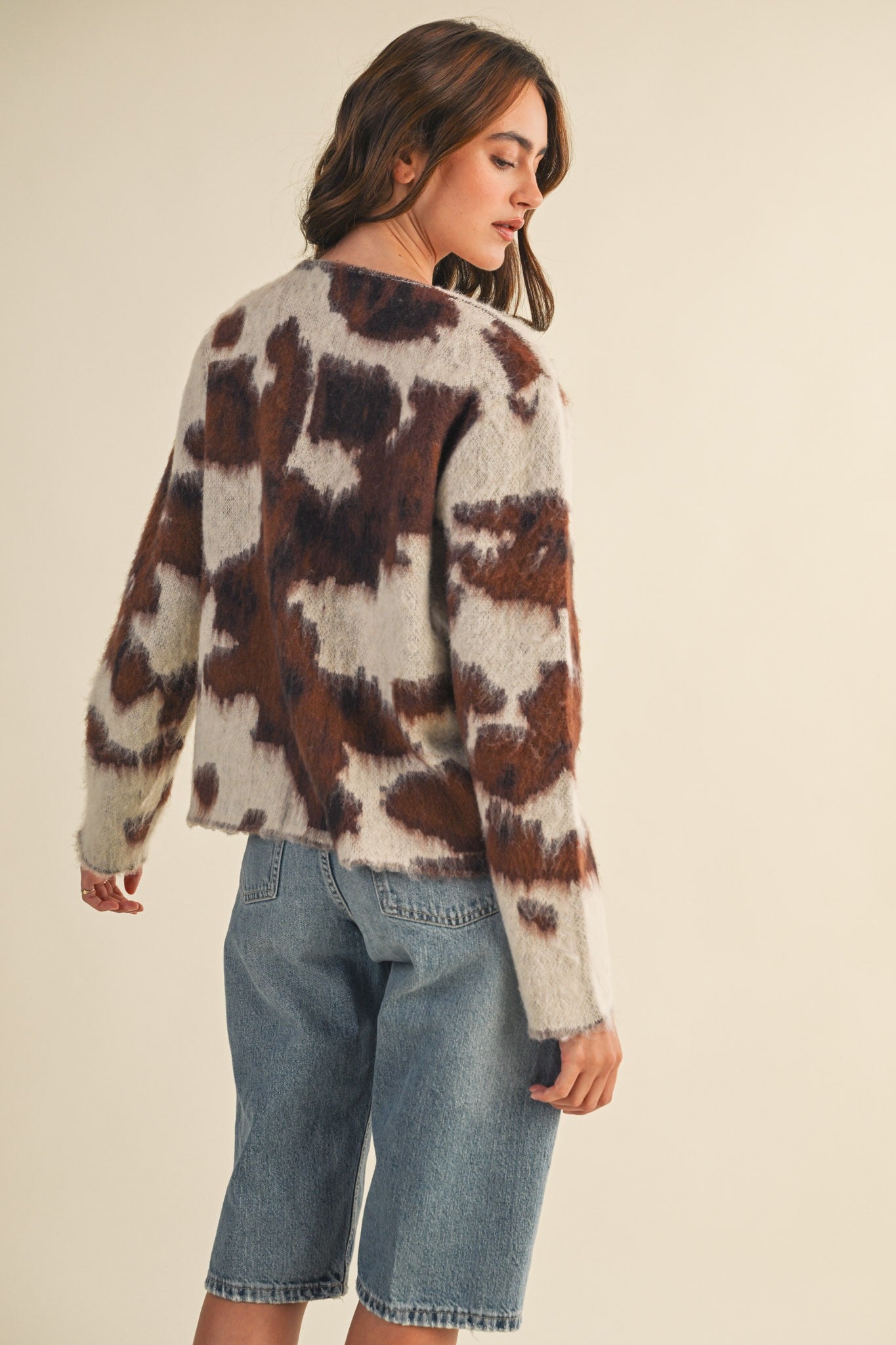 Cow Print Sweater