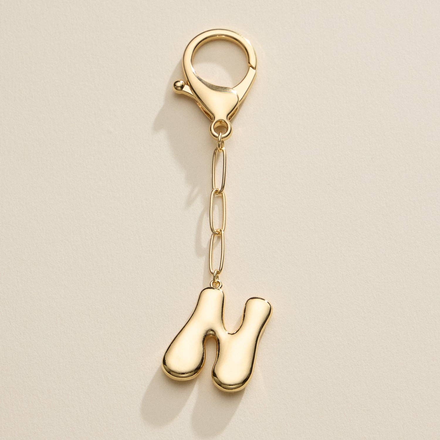 Bubble Letter Initial Keychain - Proper