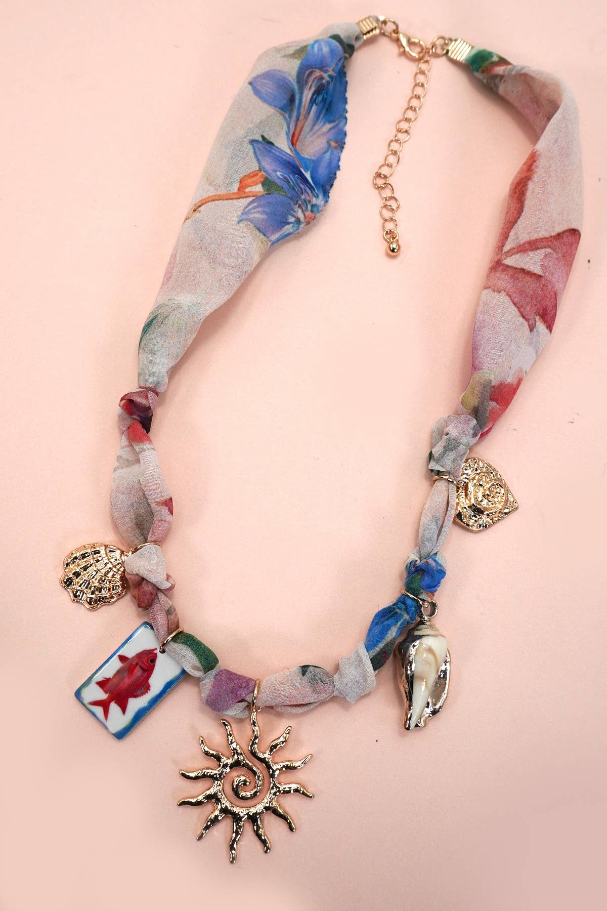 SCARF CHARM NECKLACE-FISH SUN CONCH SEASHELL | 80N92363 - Proper