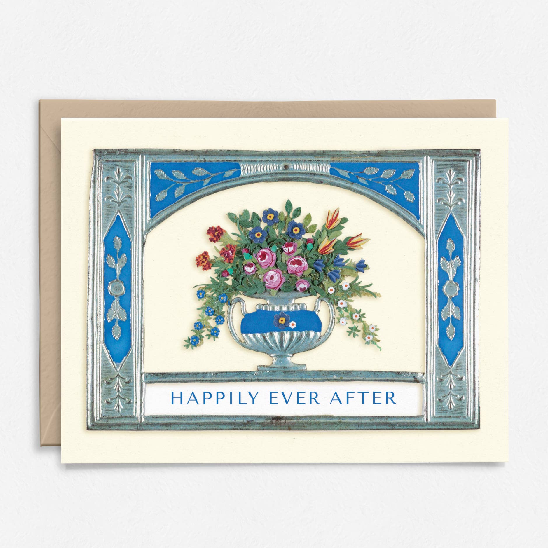 Happily Ever After Wedding Card - Vintage Floral
