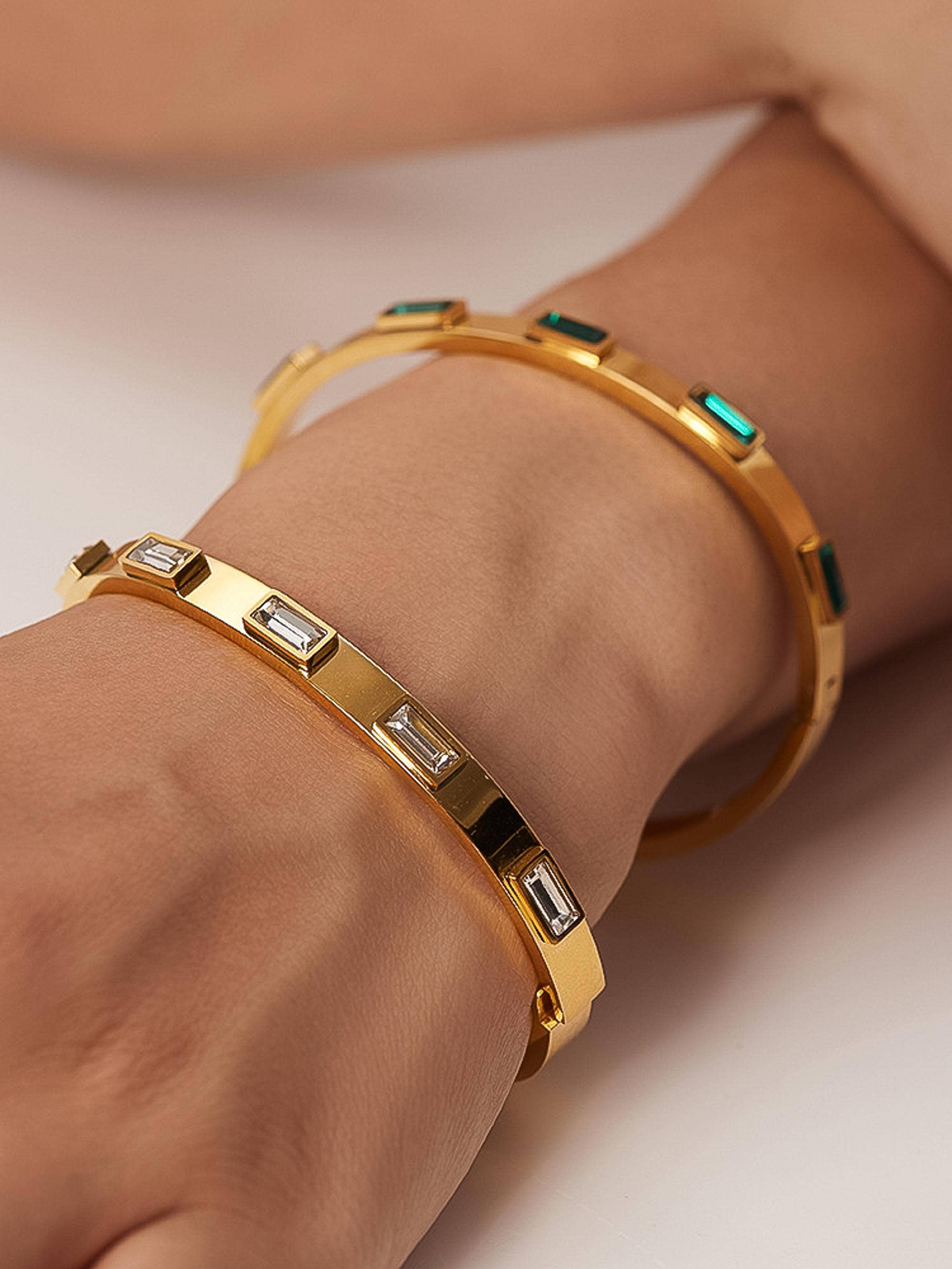 Tanith Baguette CZ Bangle Bracelet - Proper