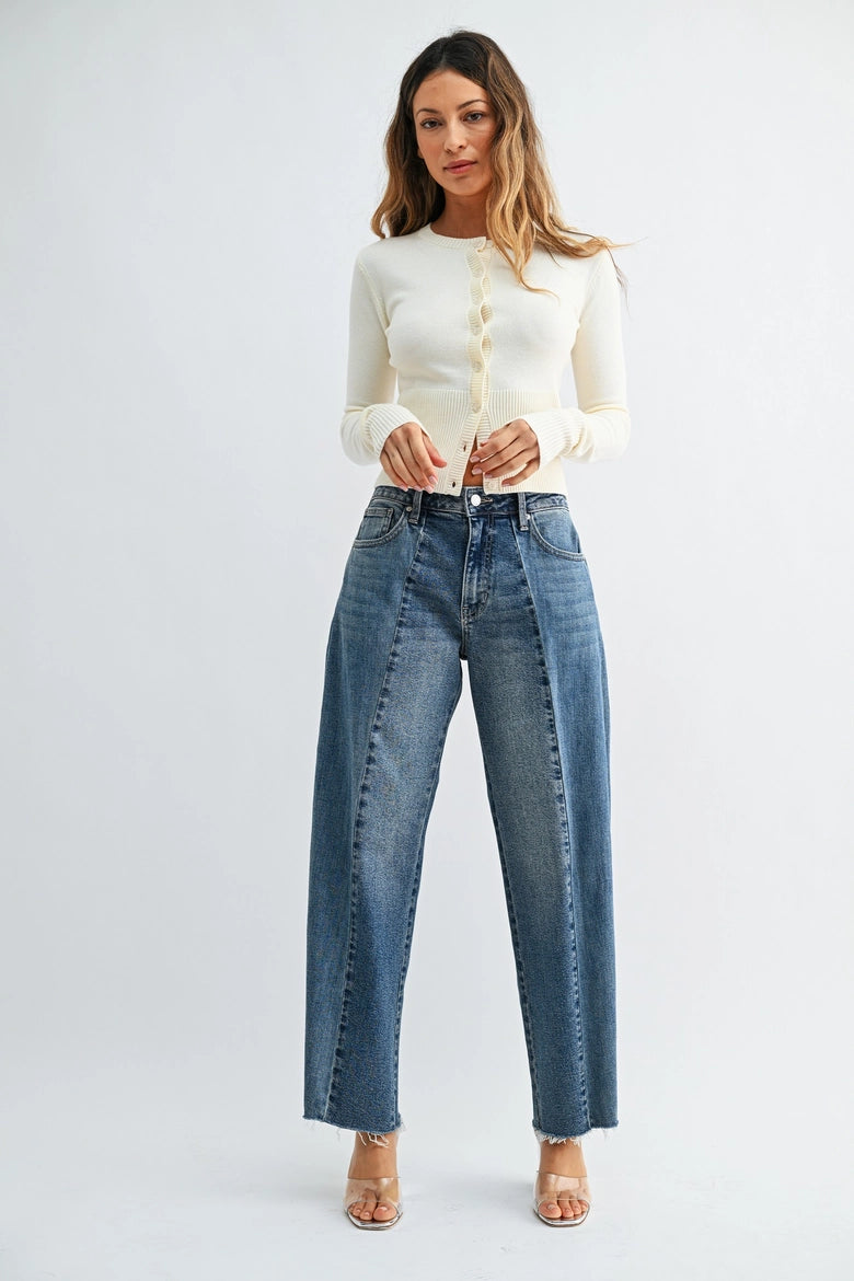Two Tone Barrel Jeans