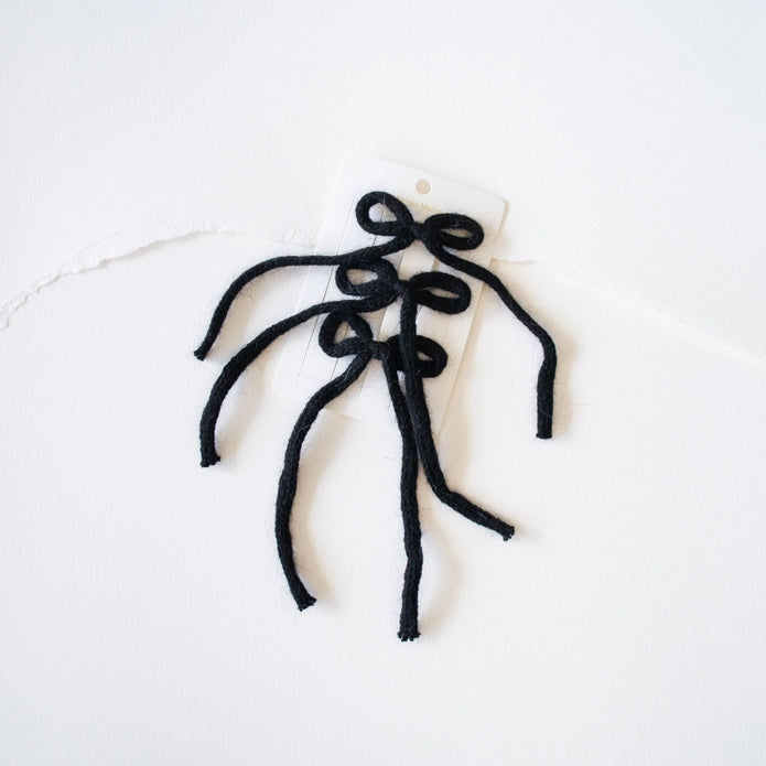 Angora Ribbon Hair Bow Pin Set - Proper