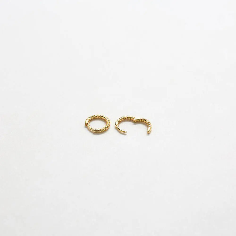 Mini Gold Vermeil Rope Twist Huggie Set - Proper