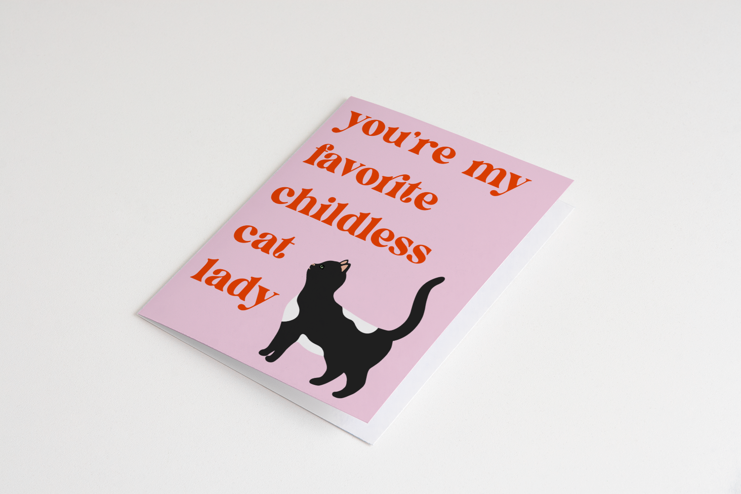 Childless Cat Lady Greeting Card - Proper