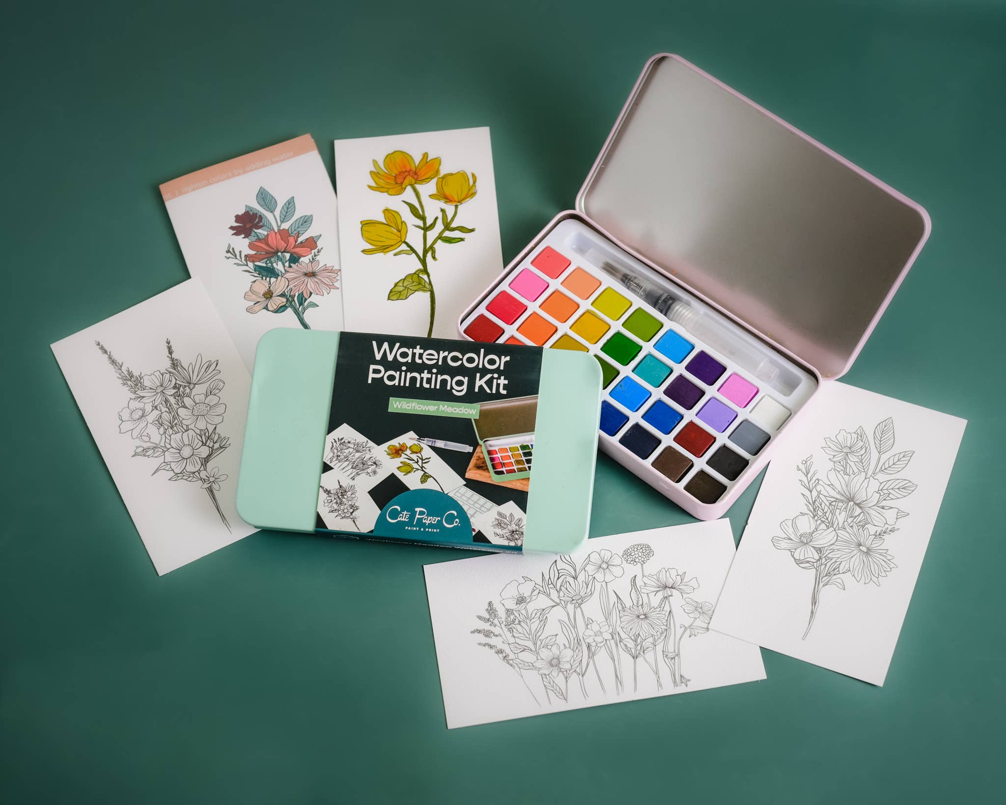 Wildflower Meadow Watercolor Painting Kit - Proper