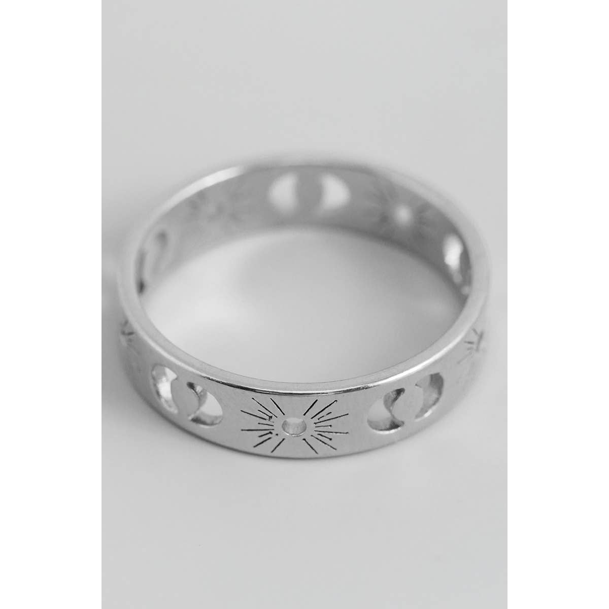 SUN AND MOON CUT OUT BRASS RING - Proper
