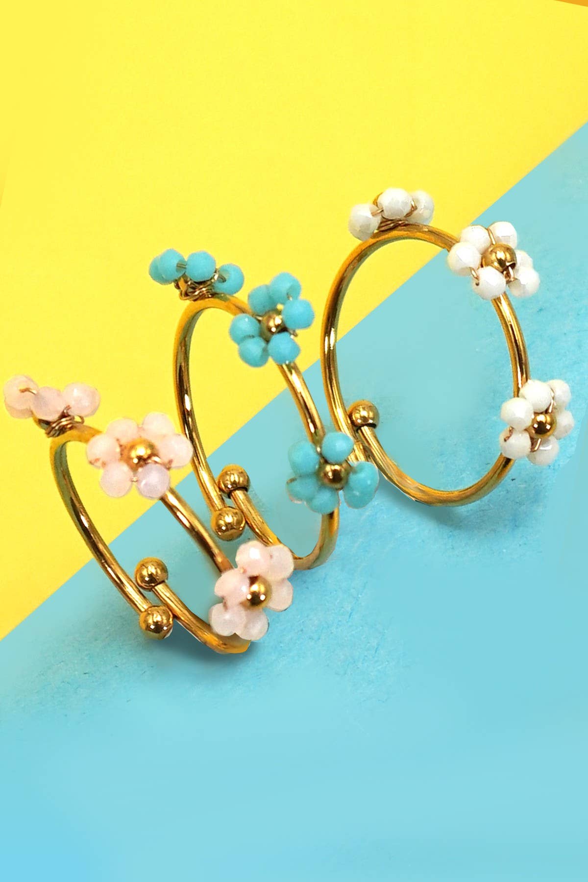 18K STAINLESS STEEL TARNISH FREE FLOWER RINGS | 40R122 - Proper