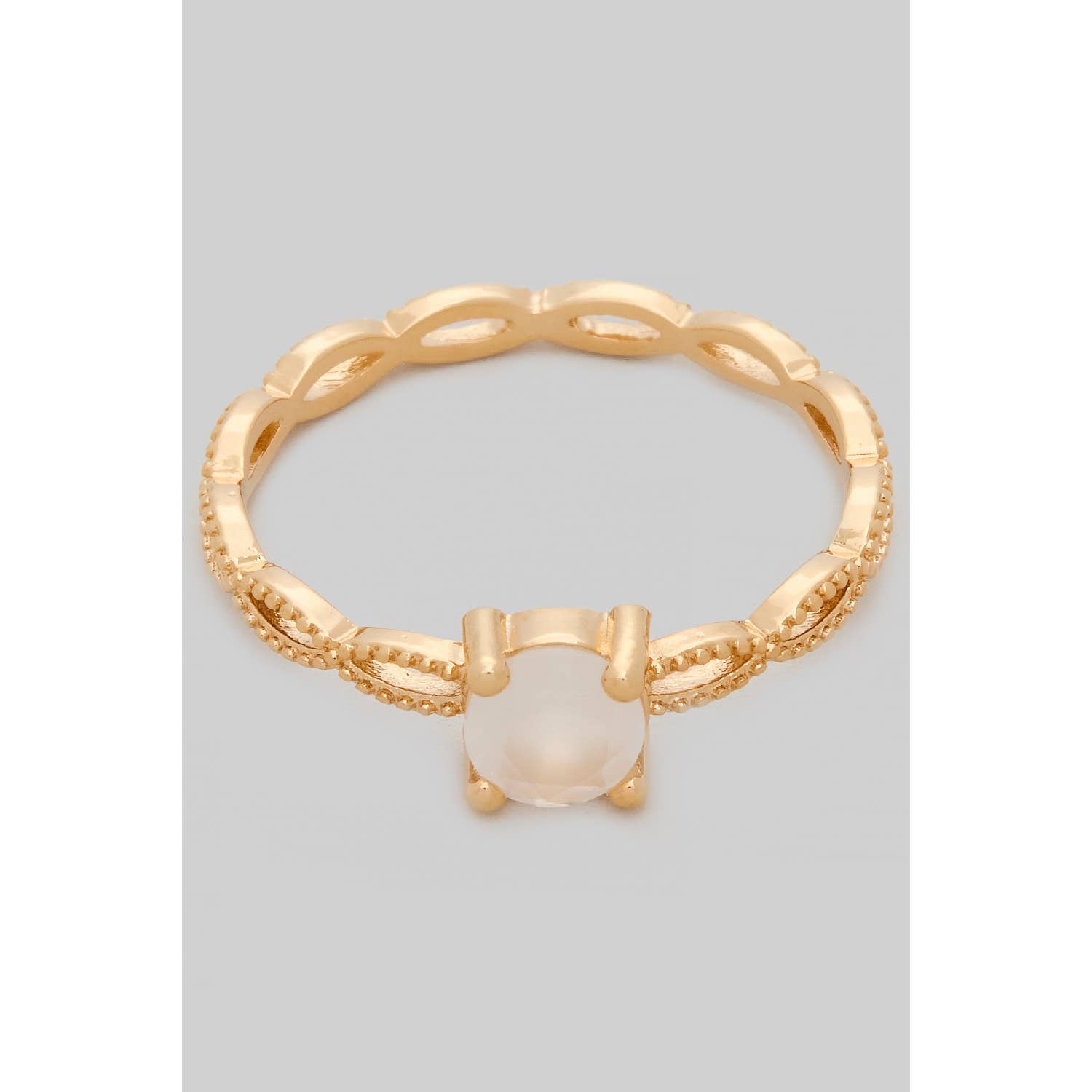 Twisted Band With Stone Ring - Proper