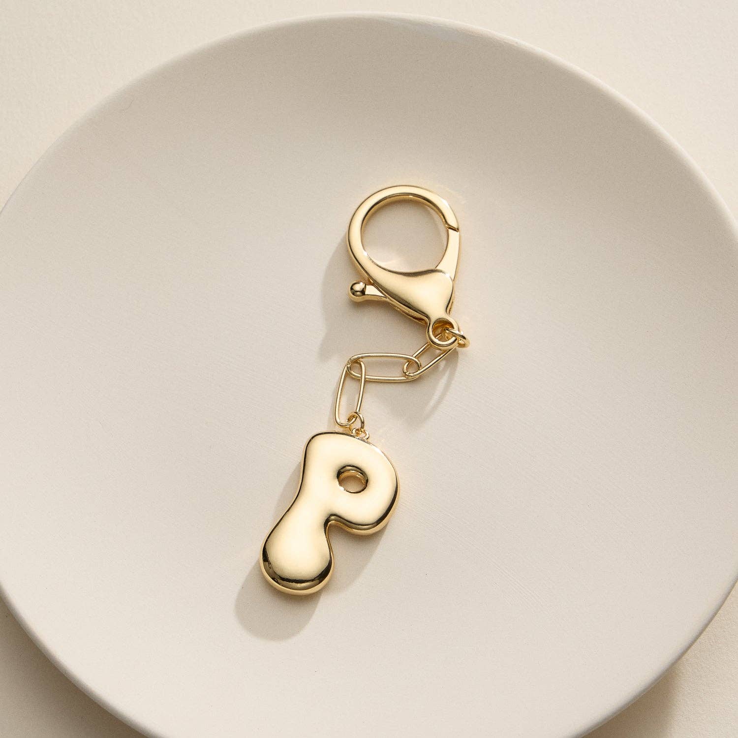 Bubble Letter Initial Keychain - Proper