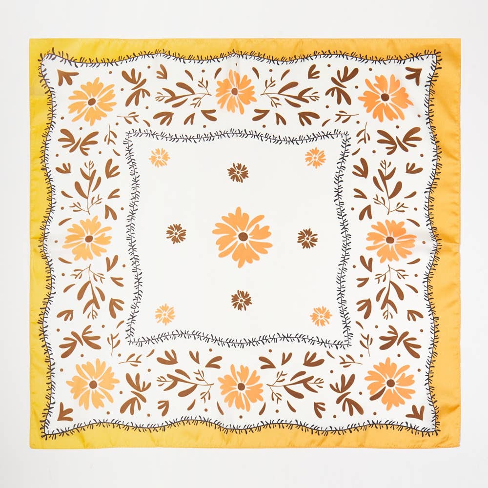 Flower Pattern Bandana Scarf - Proper
