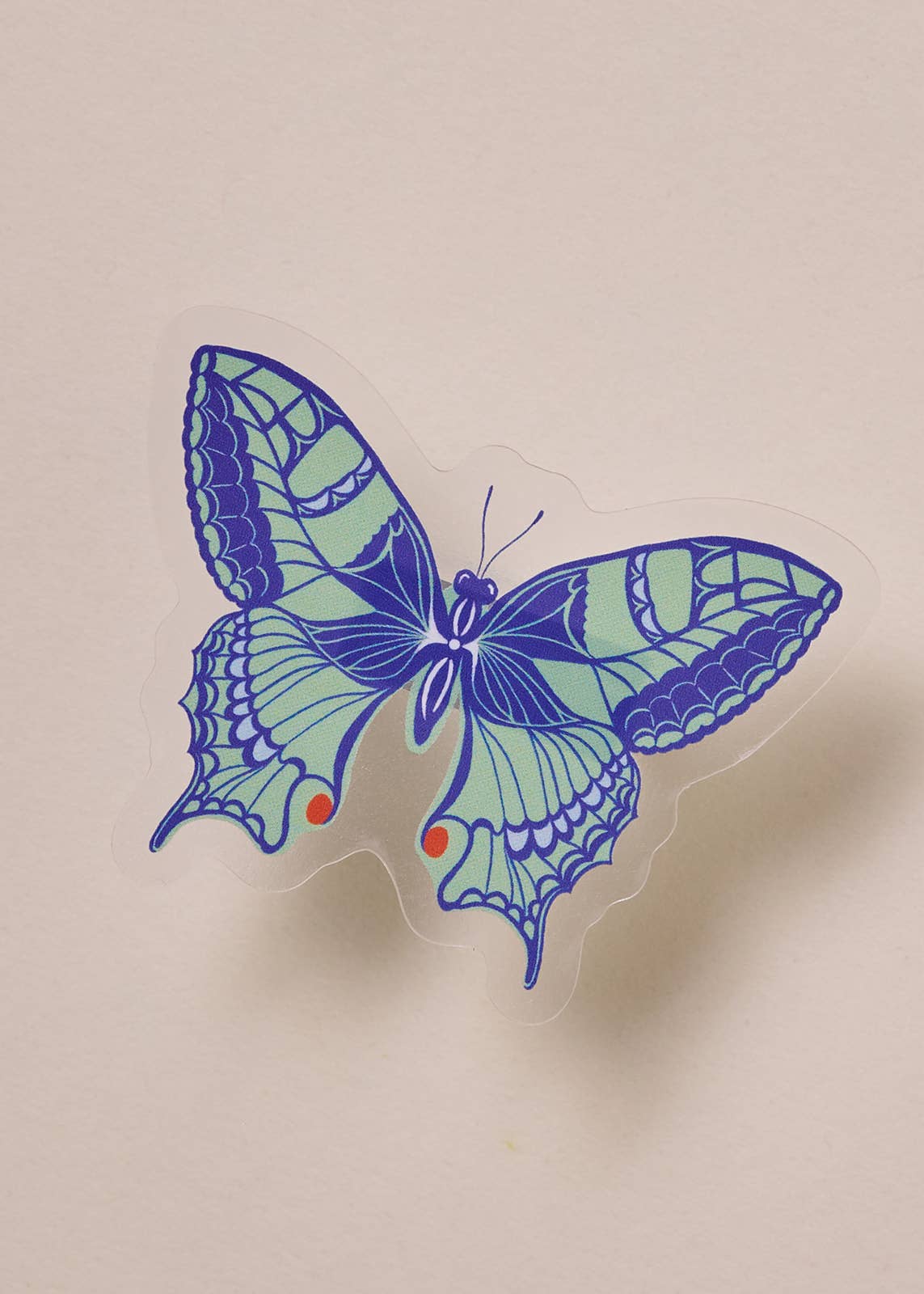 Blue Butterfly Clear Sticker - Proper
