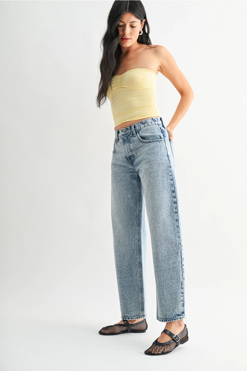 High Rise Light Barrel Jeans