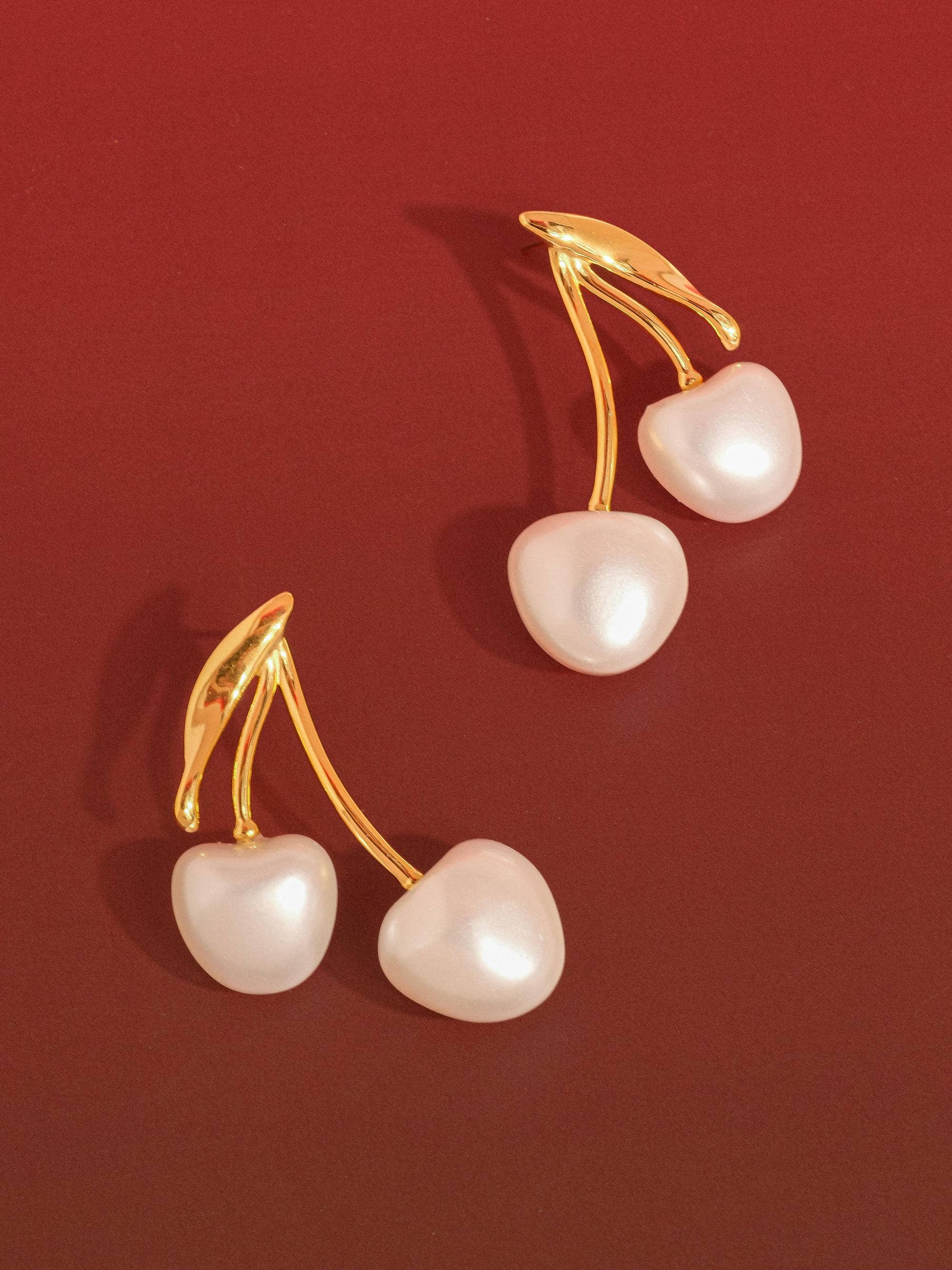 Chérie Pearl Cherry Earrings