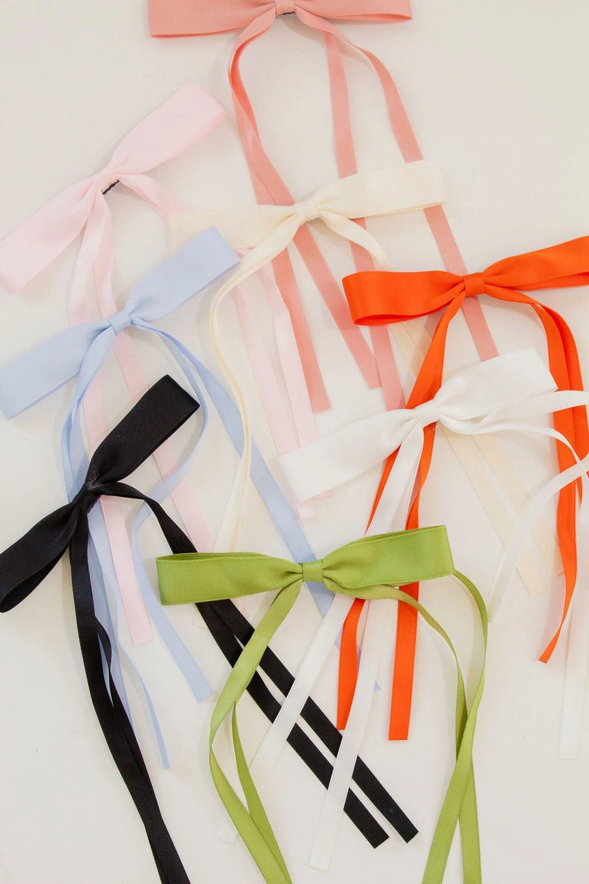 Satin Ribbon Long Bow Clip - Proper