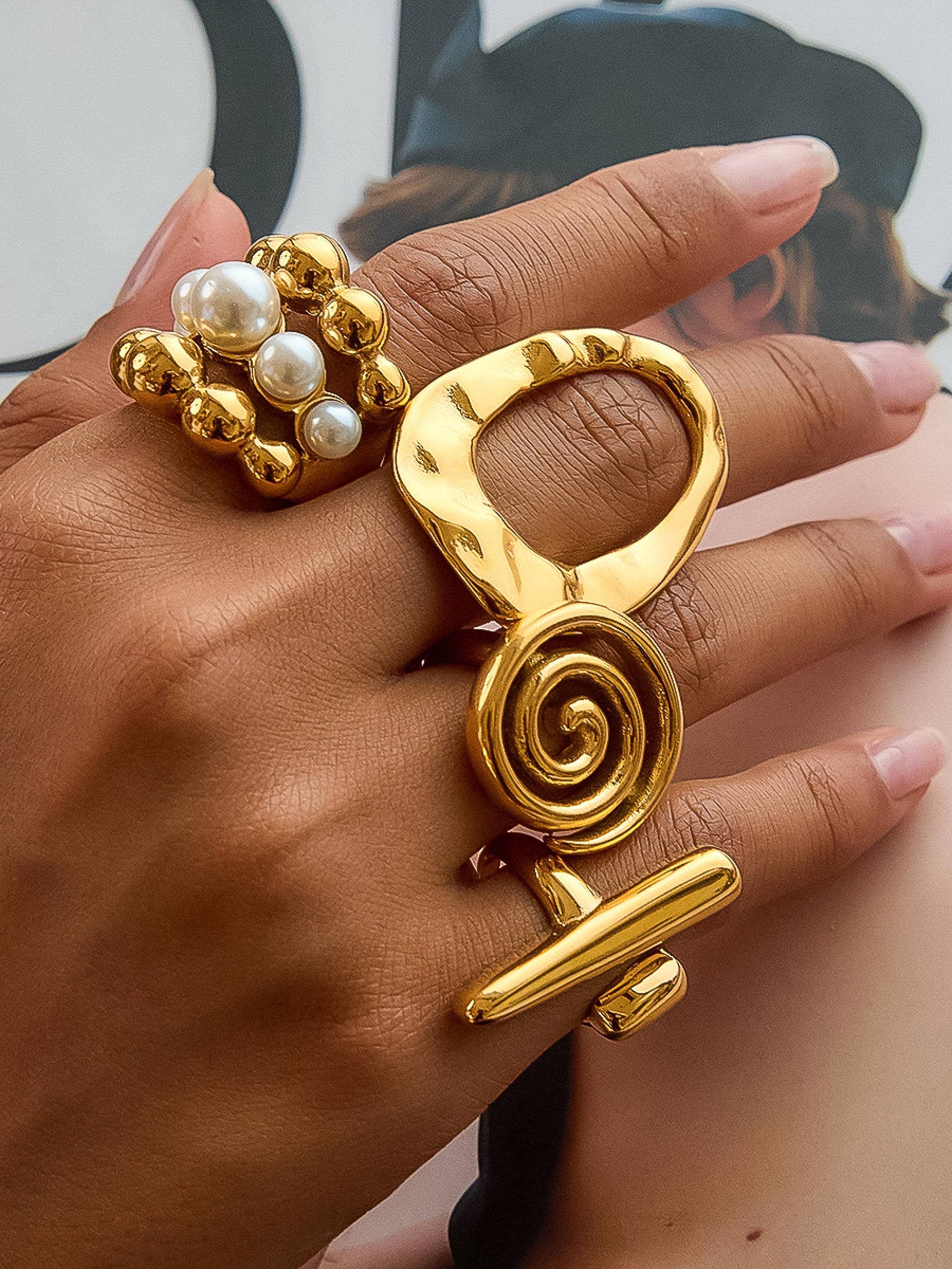 Gold Plated Statement Rings