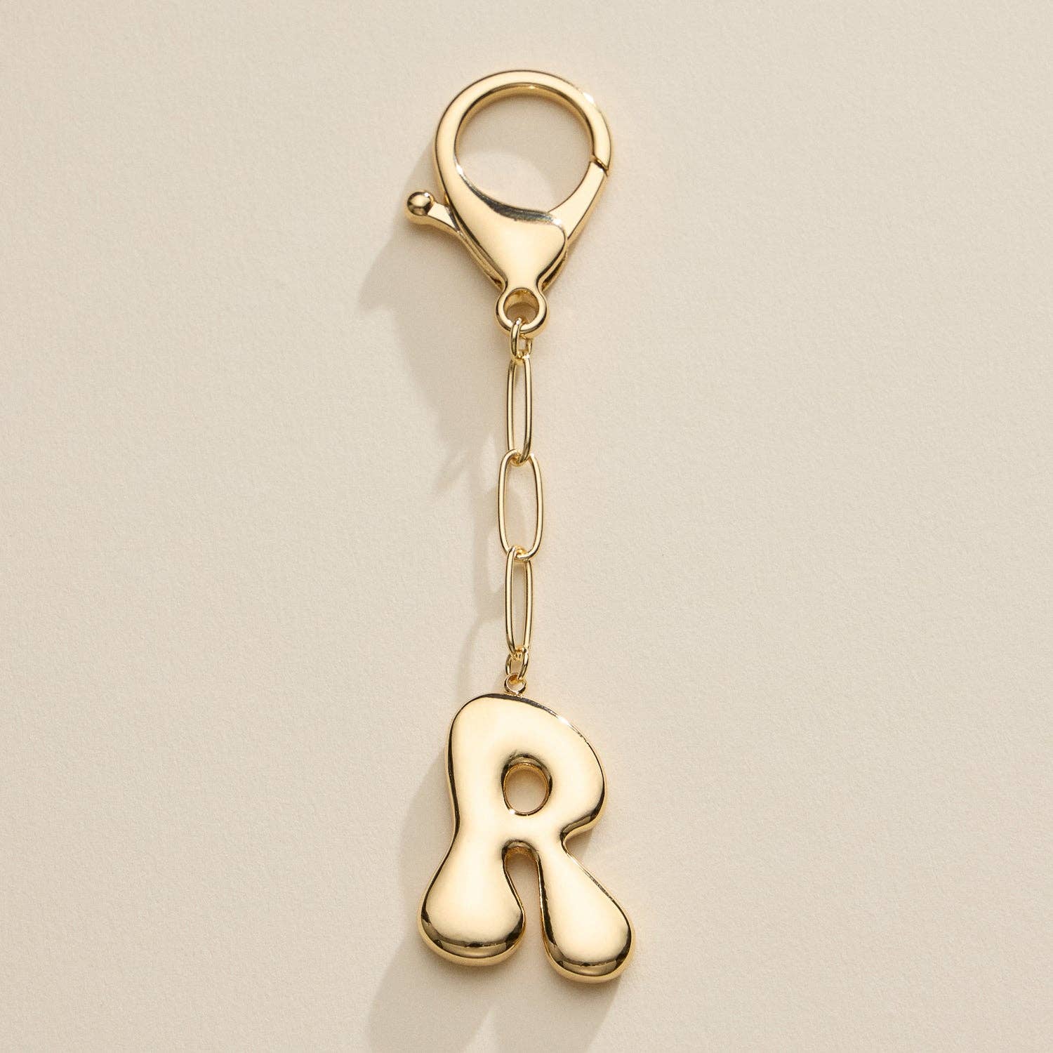 Bubble Letter Initial Keychain - Proper