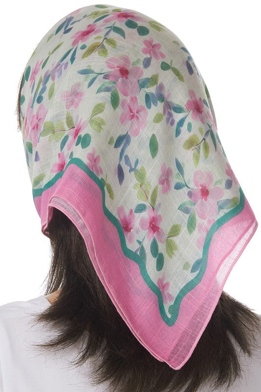 Sheer Floral Print Scarf