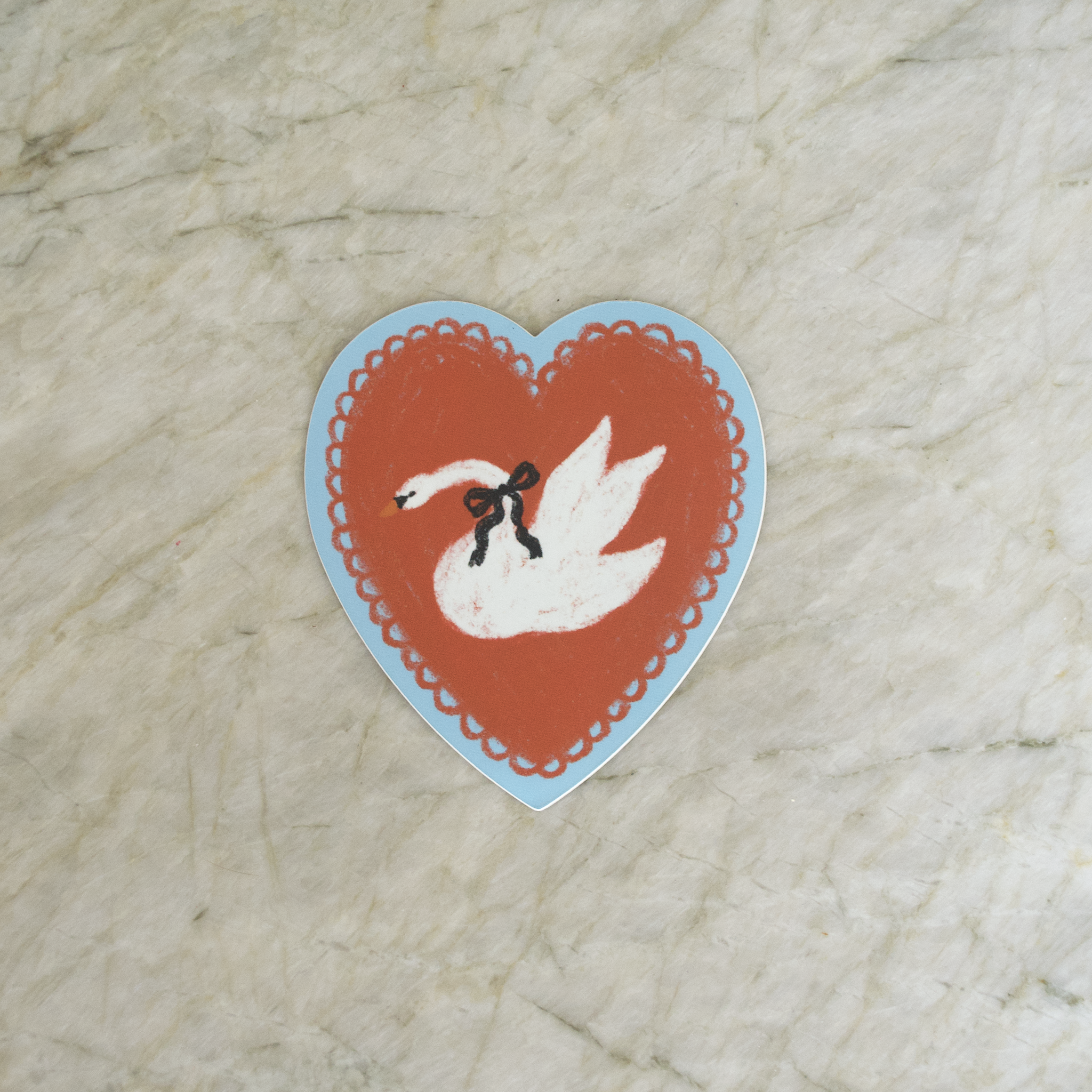 Swan Heart Sticker - Proper