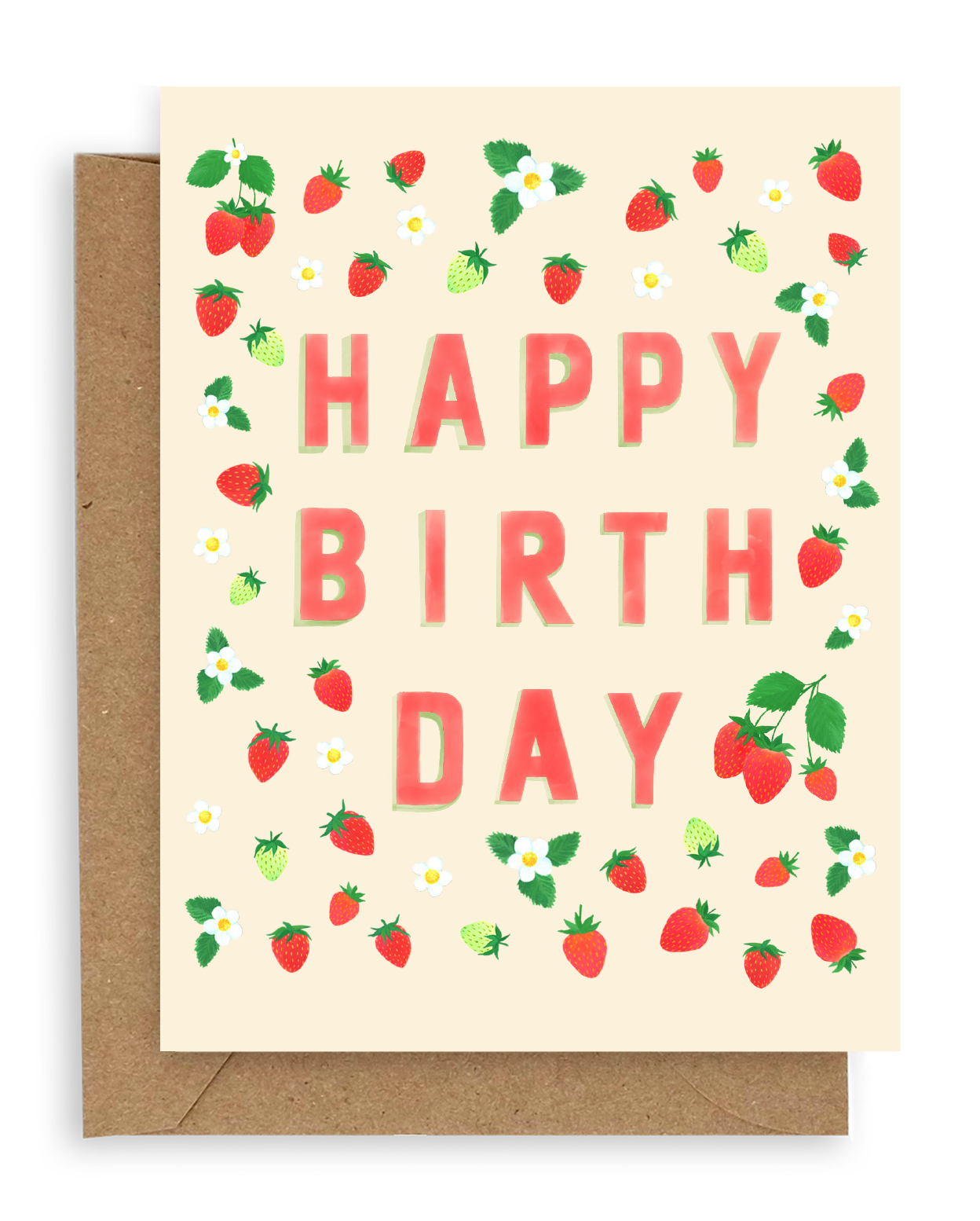 Strawberries Birthday Card - Proper